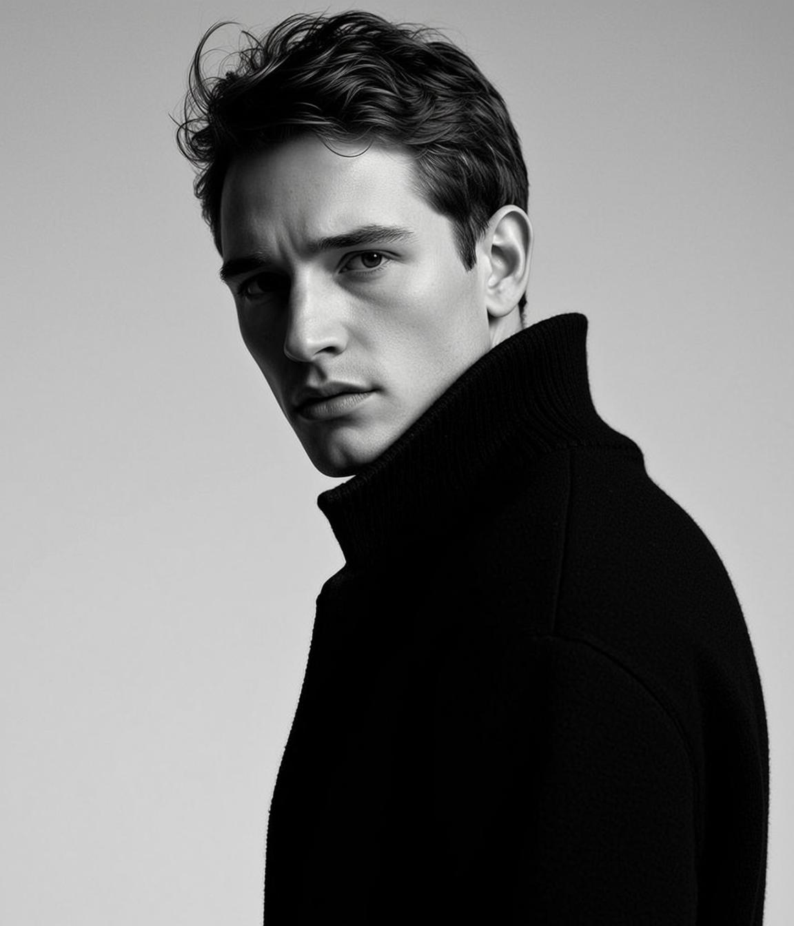 Medium Shot Portrait Orientation Young Man With Dark Wavy Slightly
