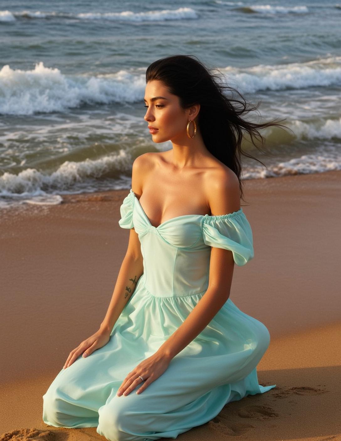 Light Blue Chiffon Beach Dress