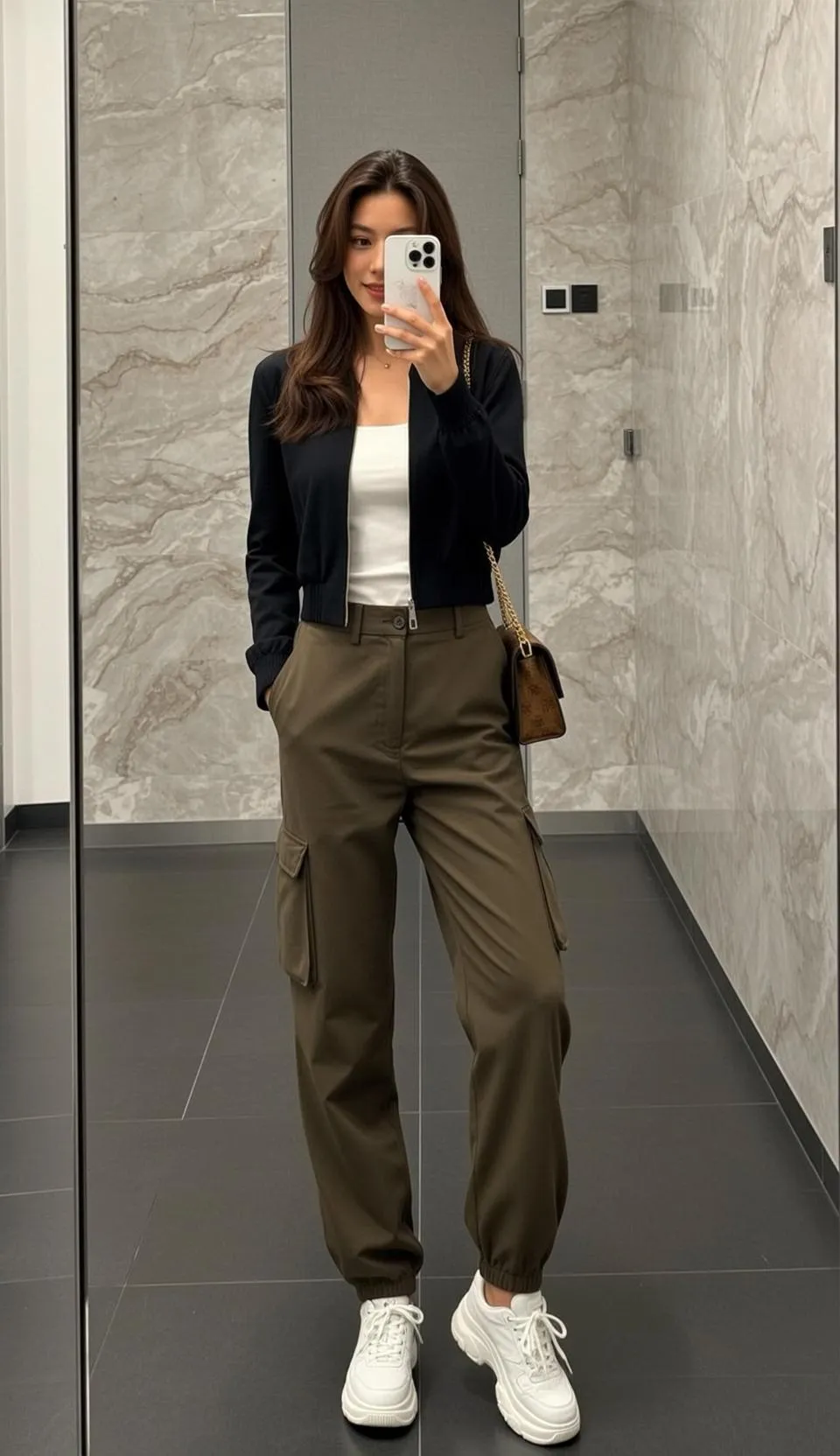 Cargo Pants Hallway Mirror Selfie