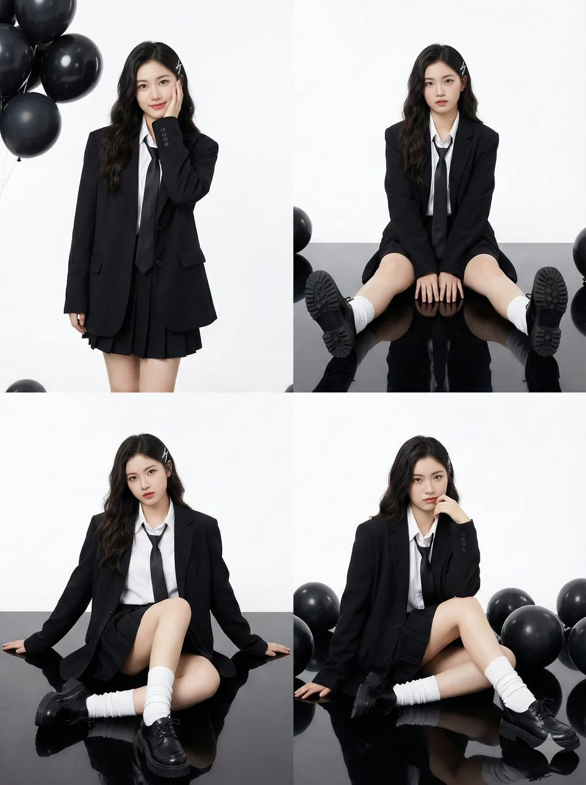 Kpop Style Blazer Mini Skirt Slouch Socks Studio