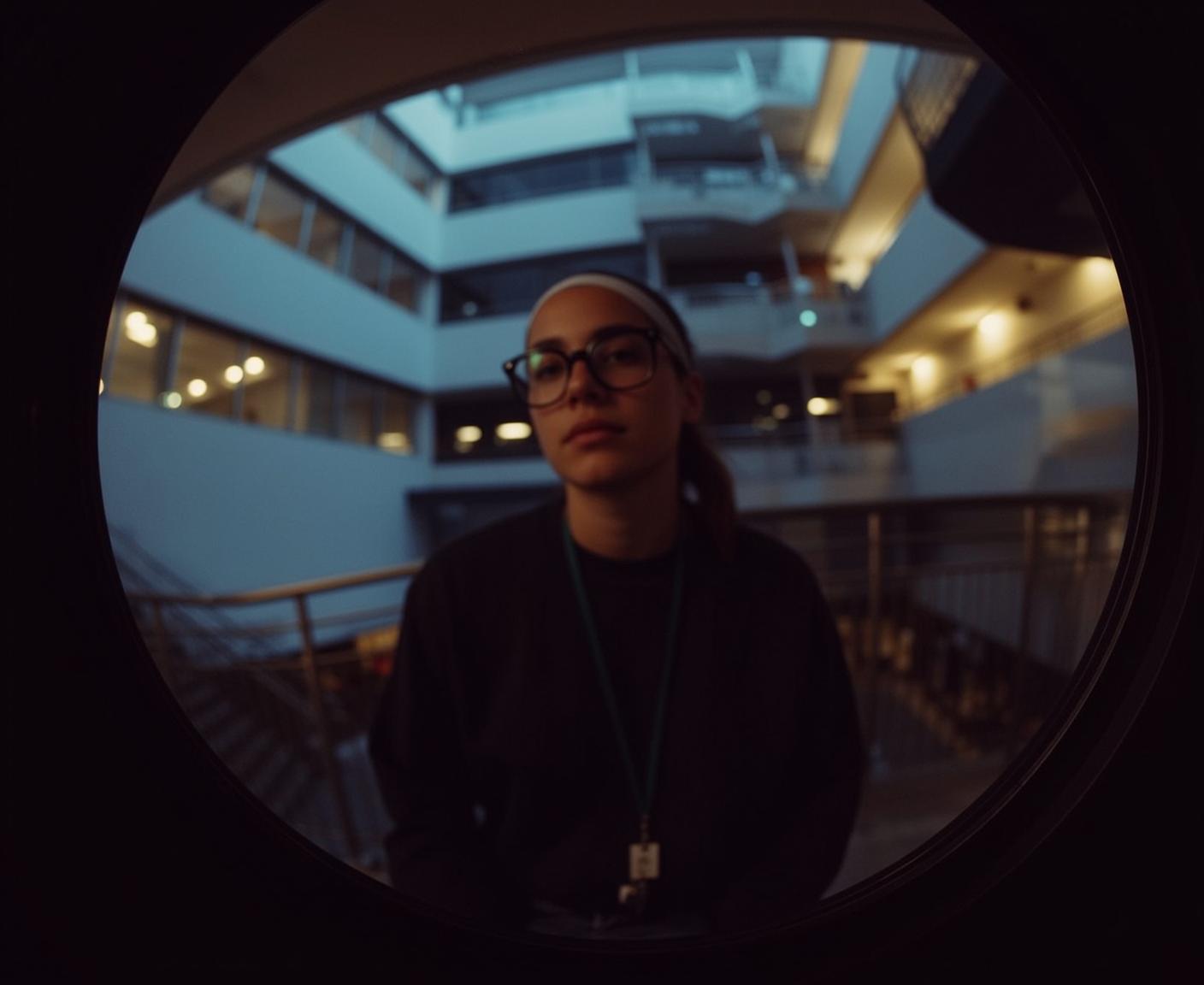 Fisheye Young Brown Pulled Back Light Black