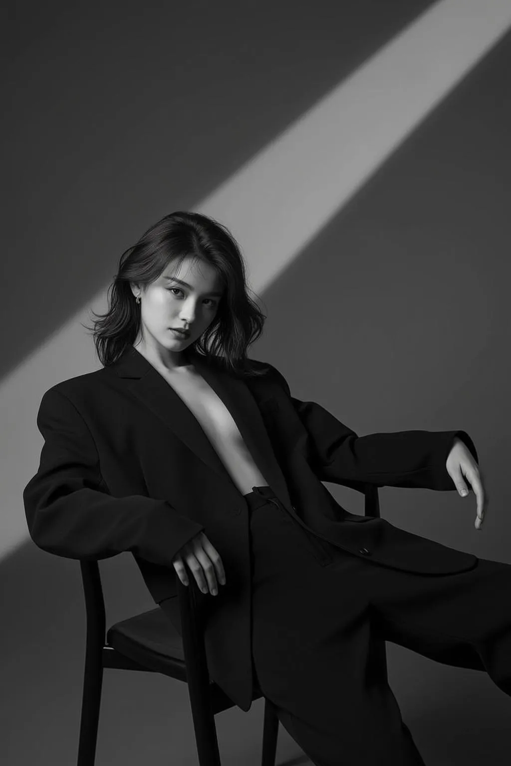 Black White Chair Portrait