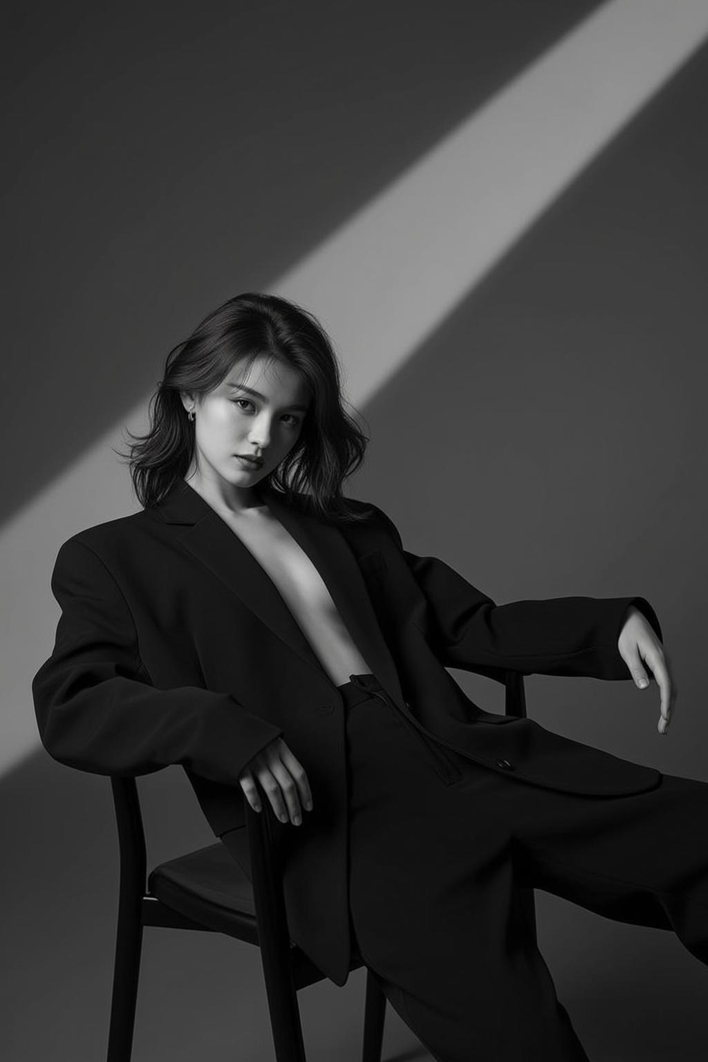 Black White Chair Portrait