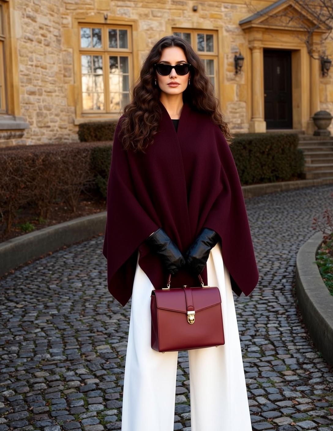 Burgundy Cape Cobblestone Look