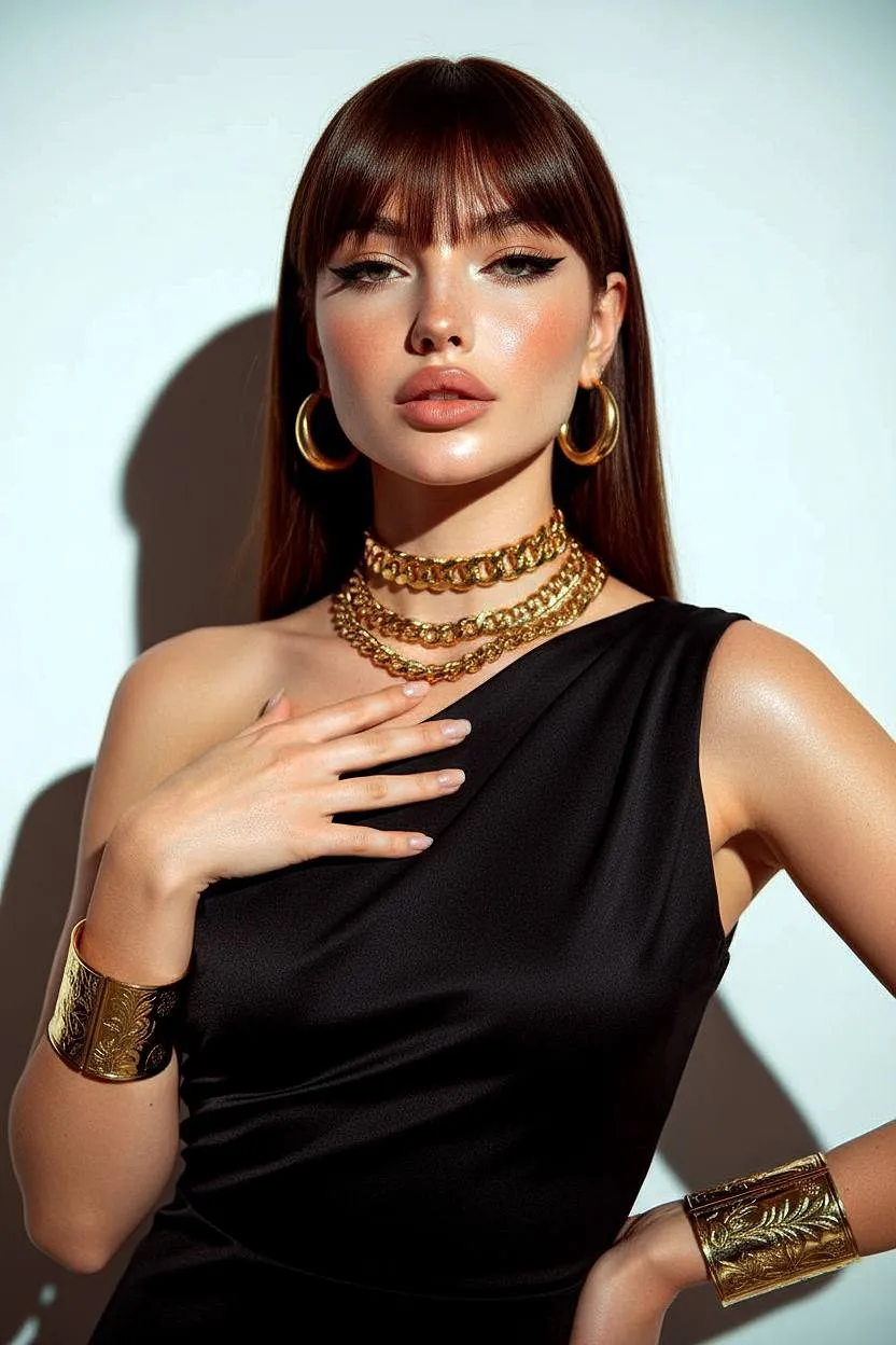 Makeup And Necklace In Studio Portrait