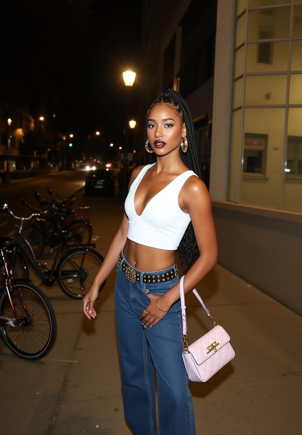 White Crop Top Street Look