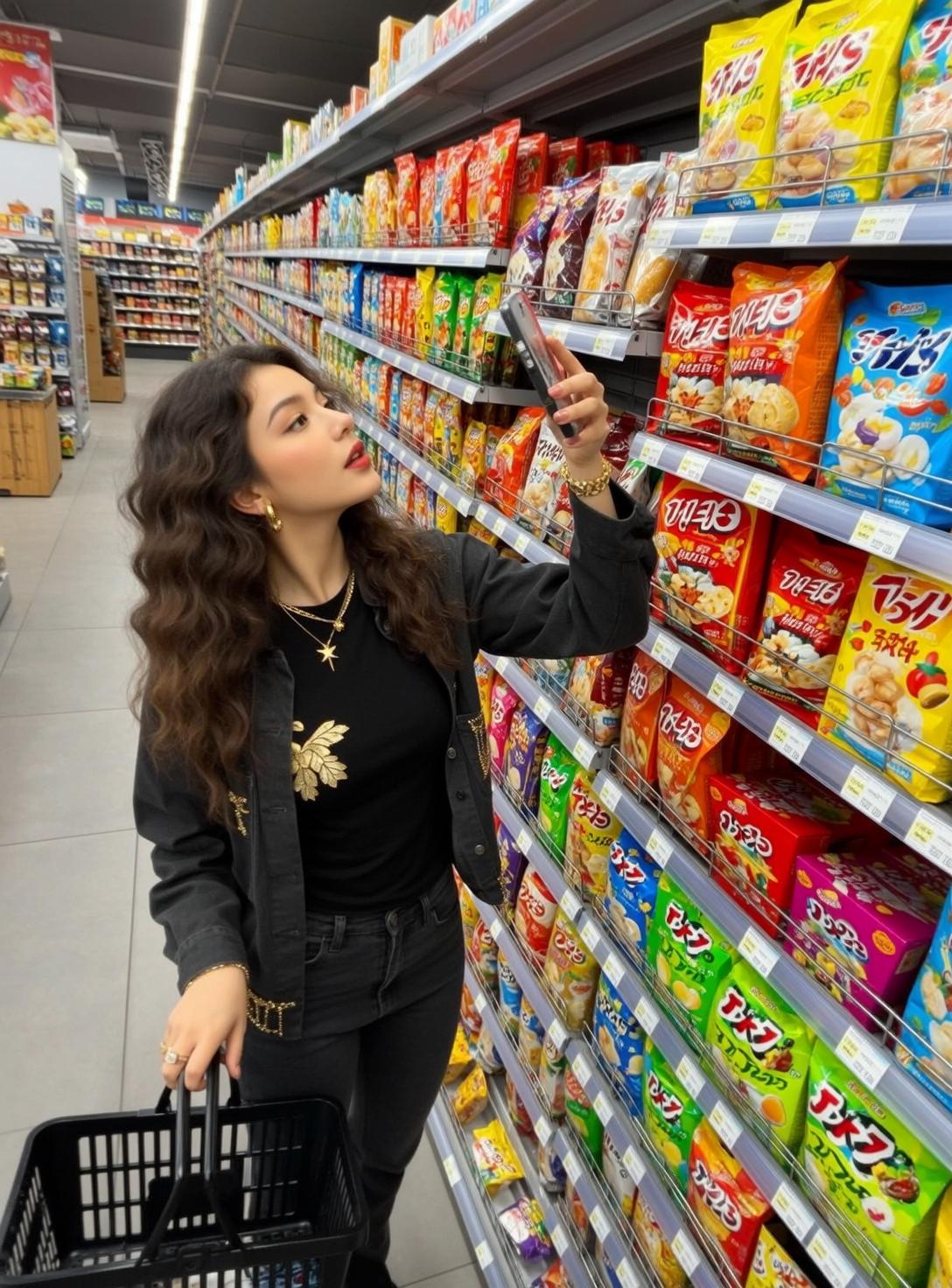 Grocery Aisle Phone Basket Look