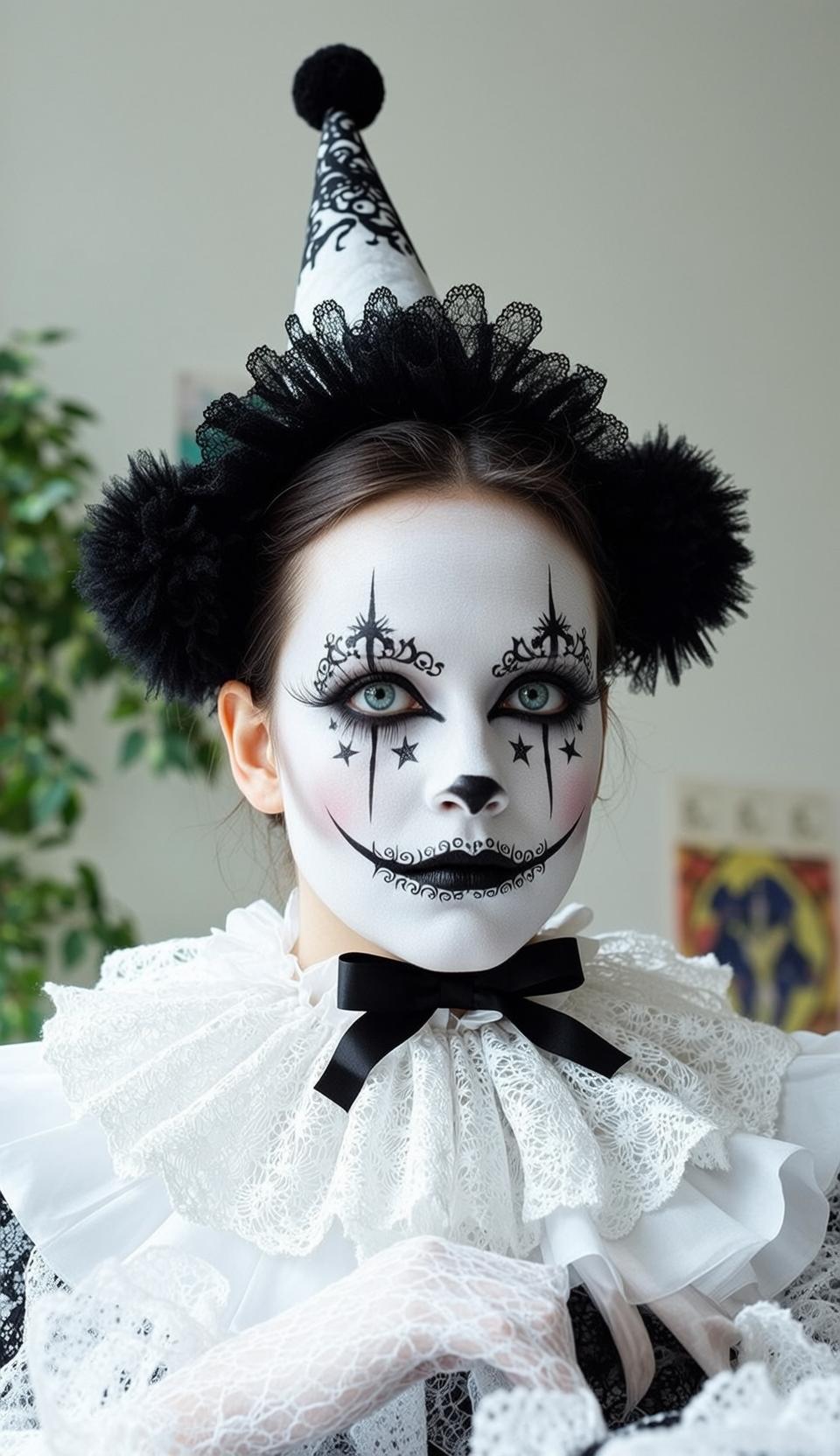 Halloween Makeup Young Intricate Clown Dark Brown