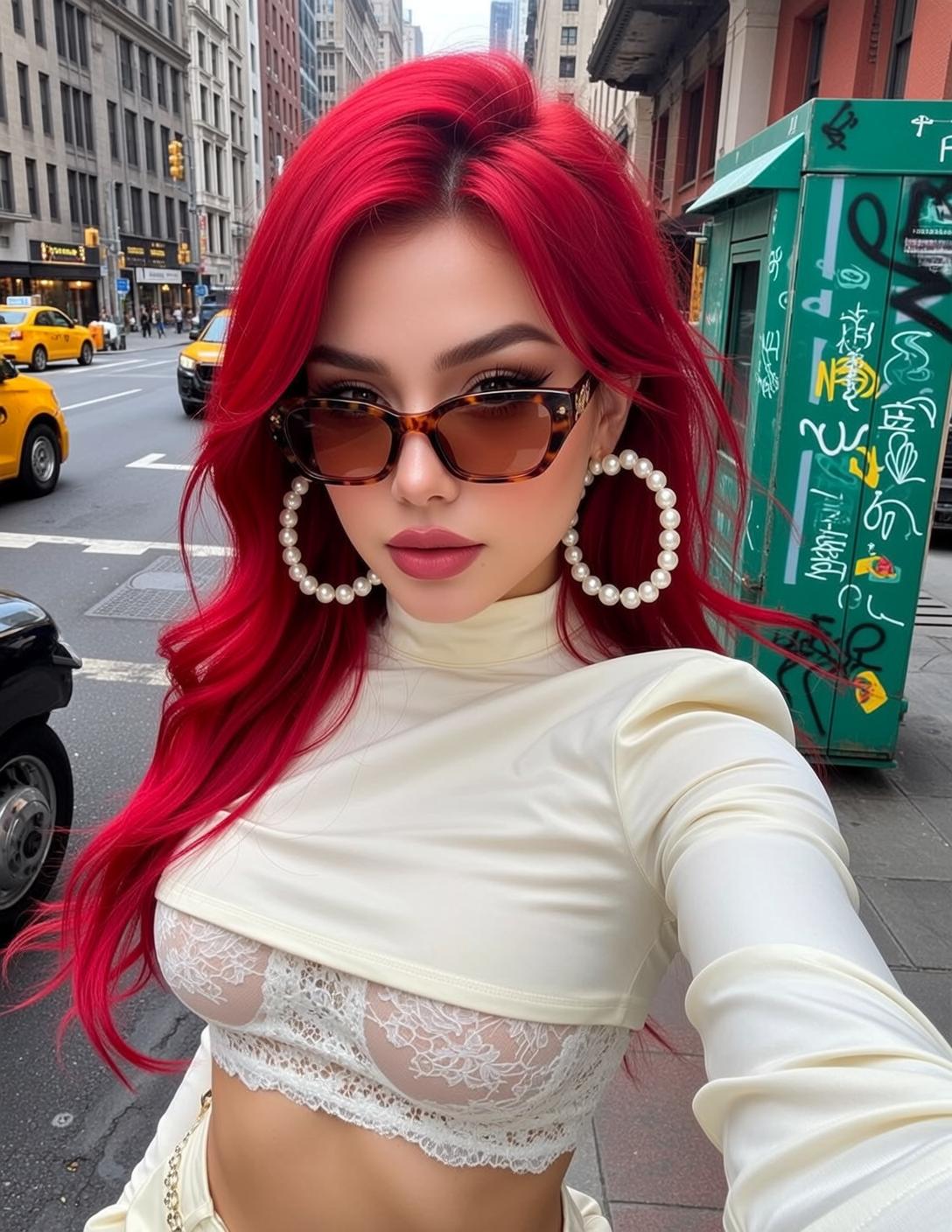 Casual Young Long Bright Red Wavy Fair
