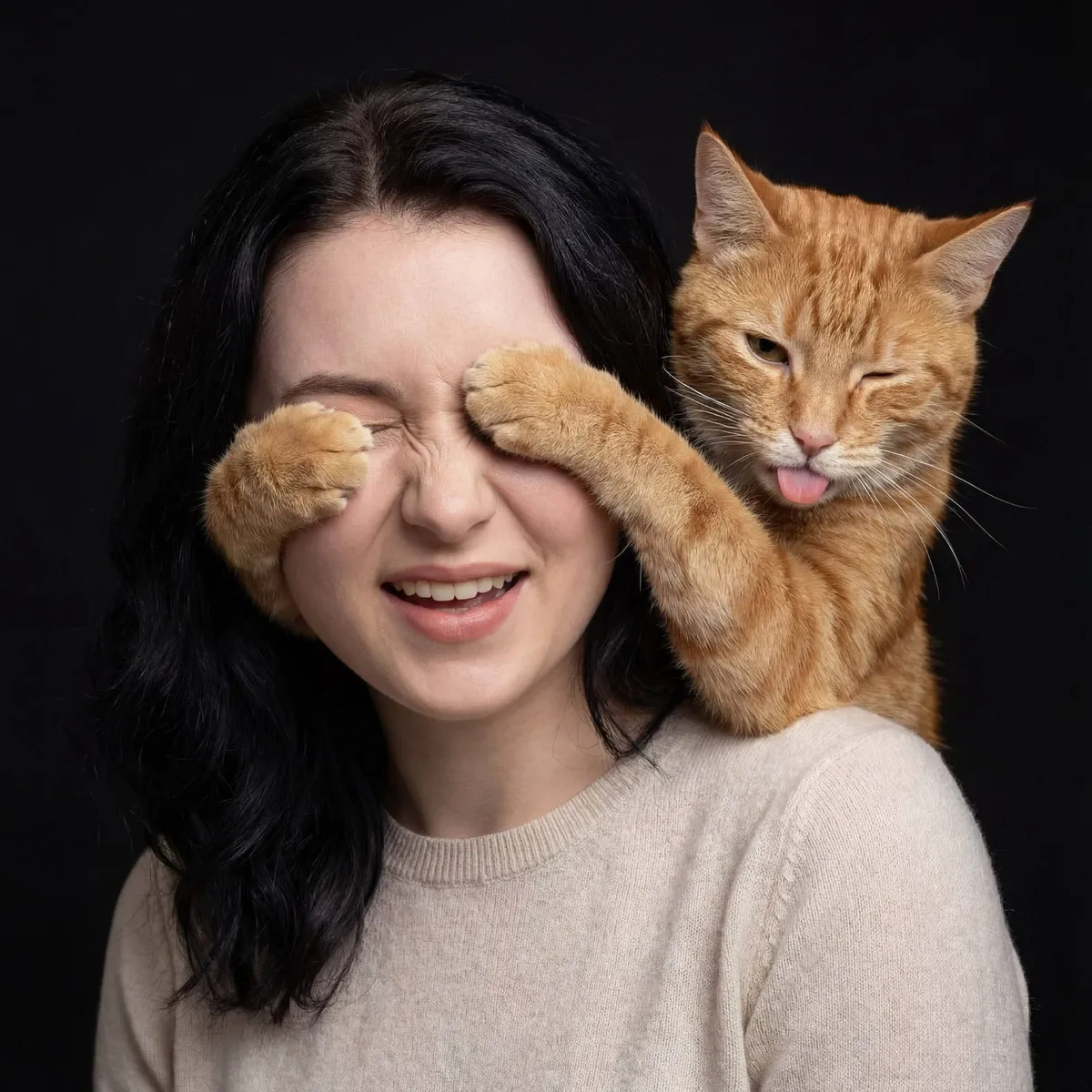 Orange Tabby Peekaboo Portrait