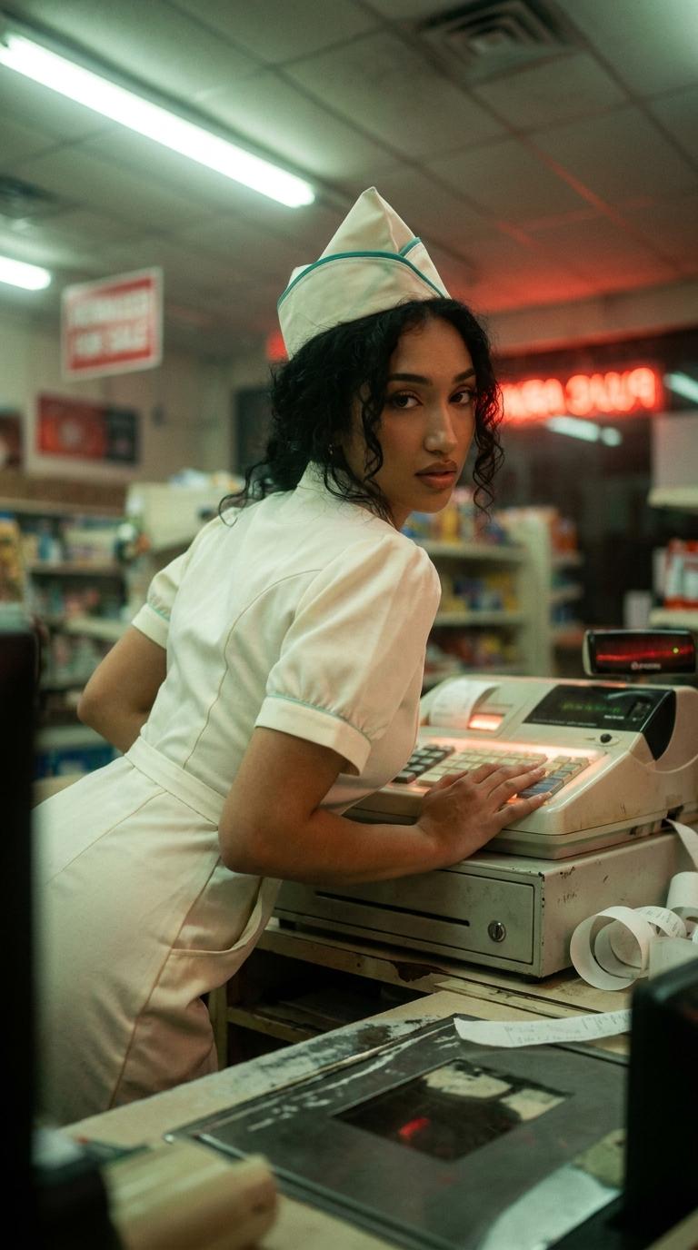 Late Night Checkout Counter Editorial