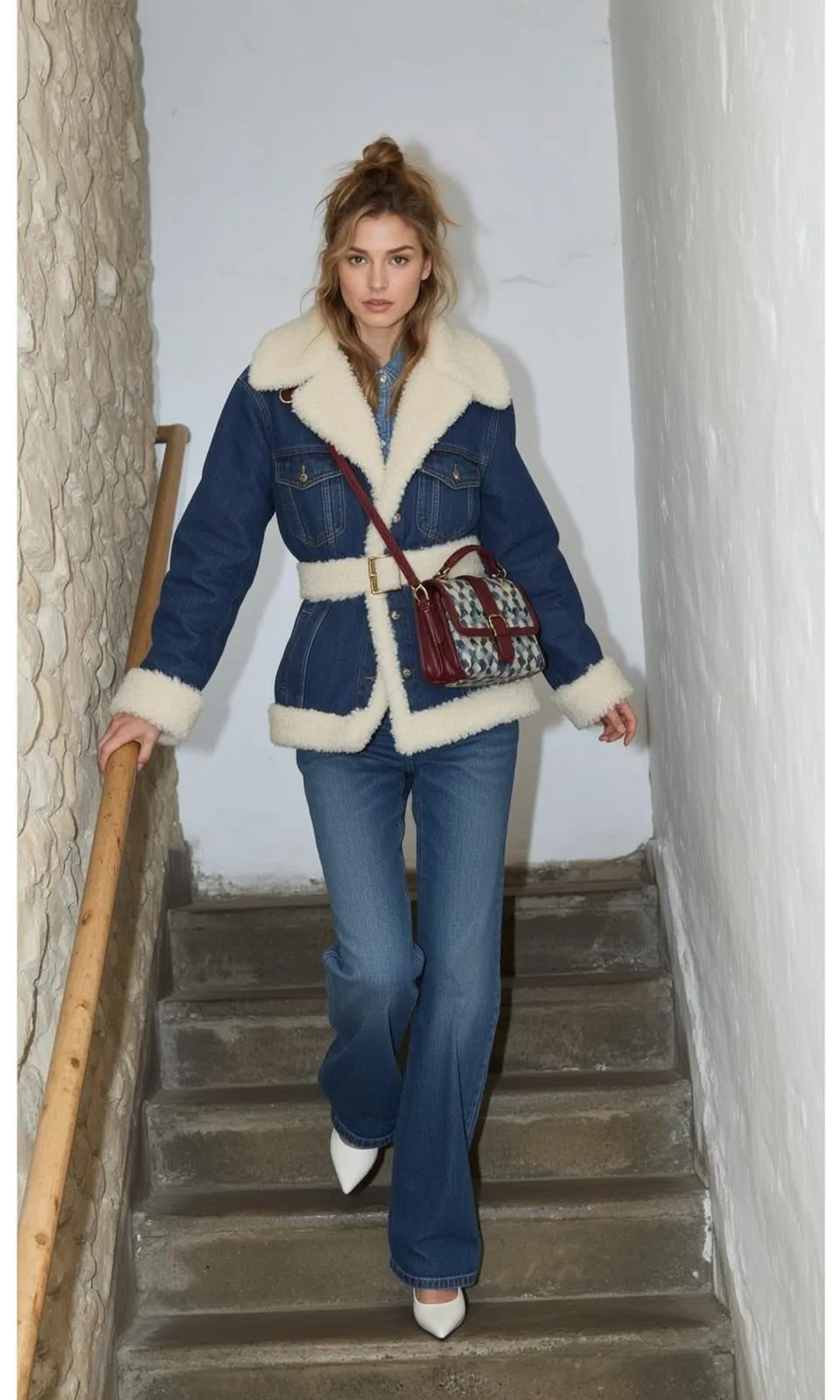 Y2k Walking Stone Staircase Her Body Angled