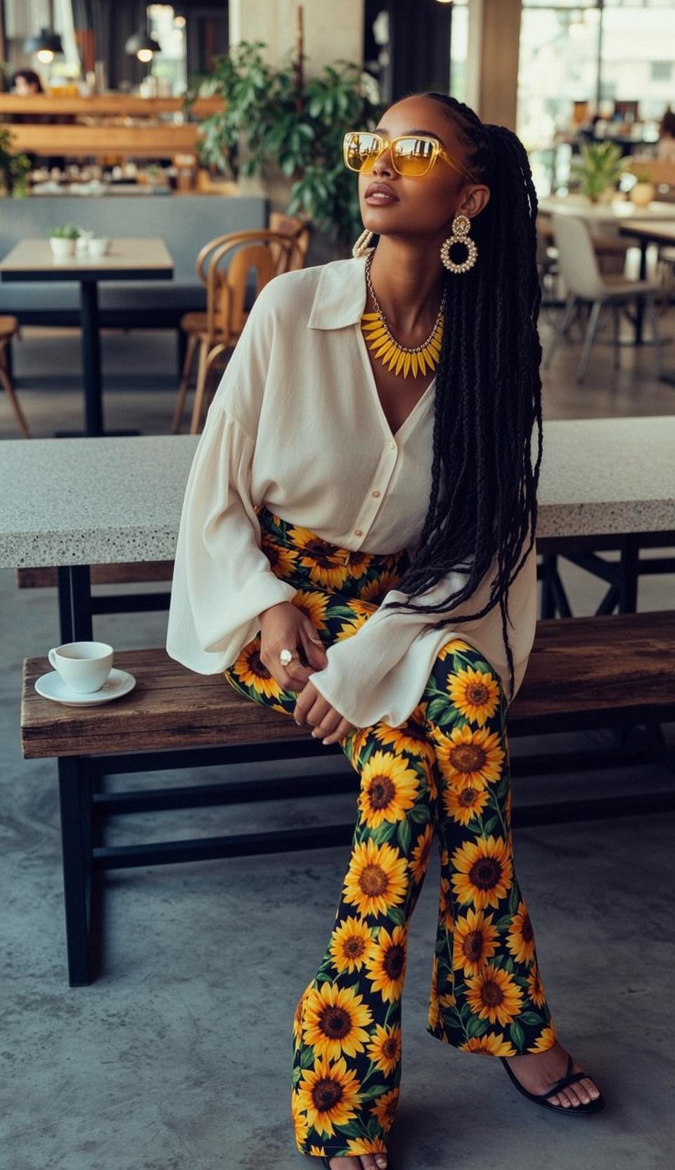 Indie Long Black Braids Dark Loose White