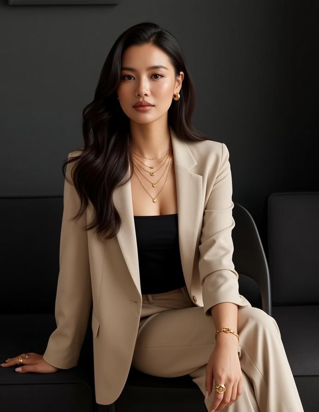Black Strapless Suit Studio