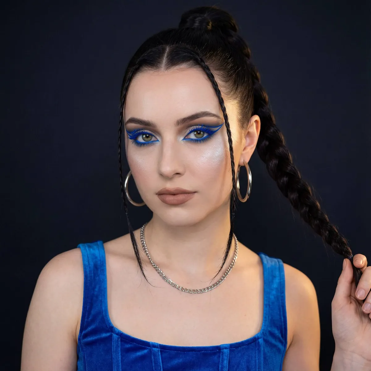 Blue Smoky Makeup Portrait