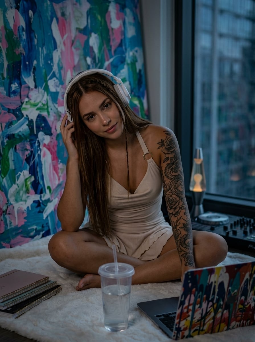Beige Mini Dress Tattoo Sleeve Lava Lamp Laptop