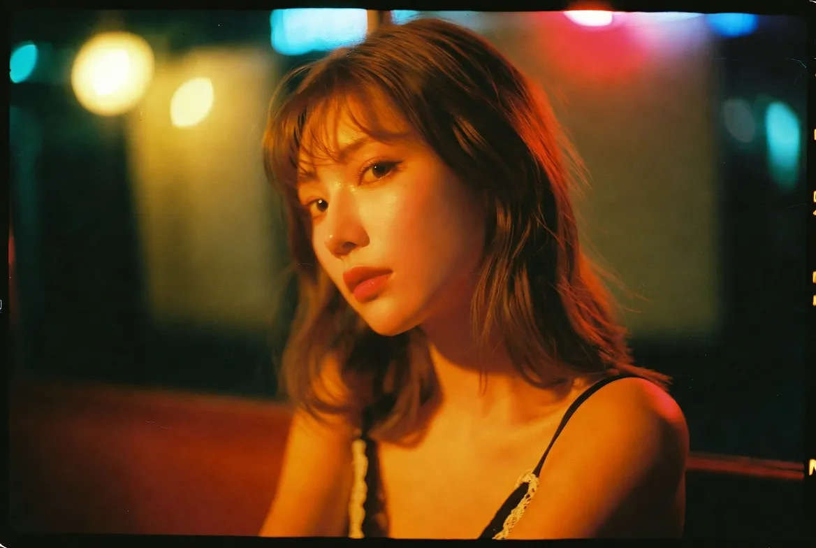 Soft Contemplative Bokeh Lights Black Camisole