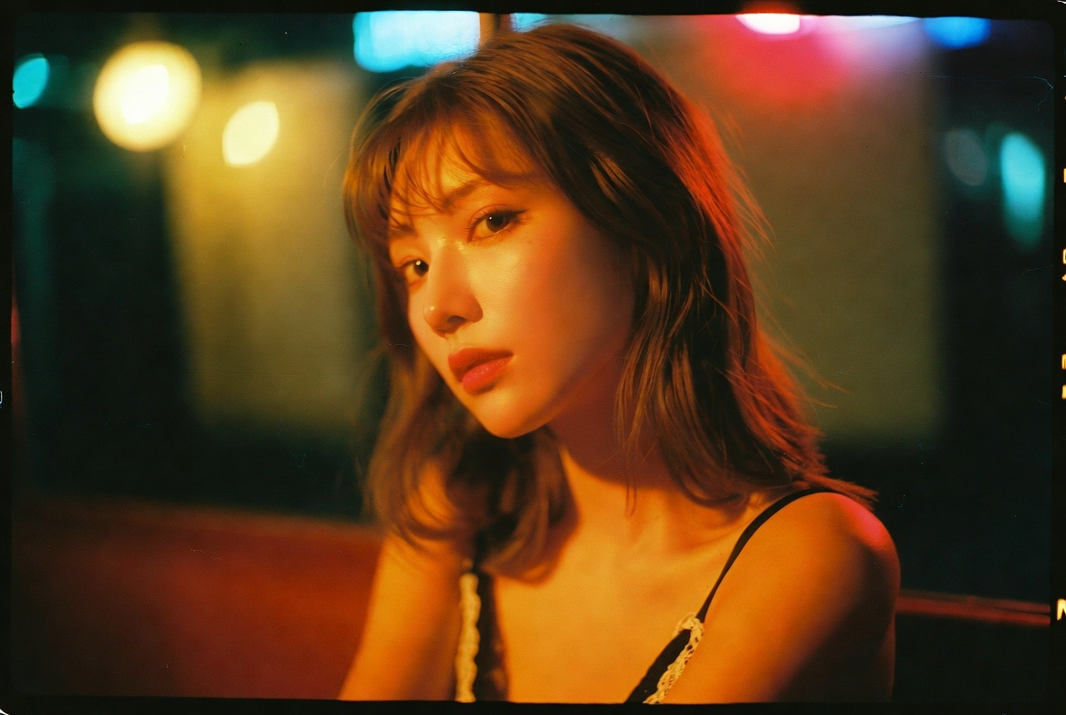 Soft Contemplative Bokeh Lights Black Camisole