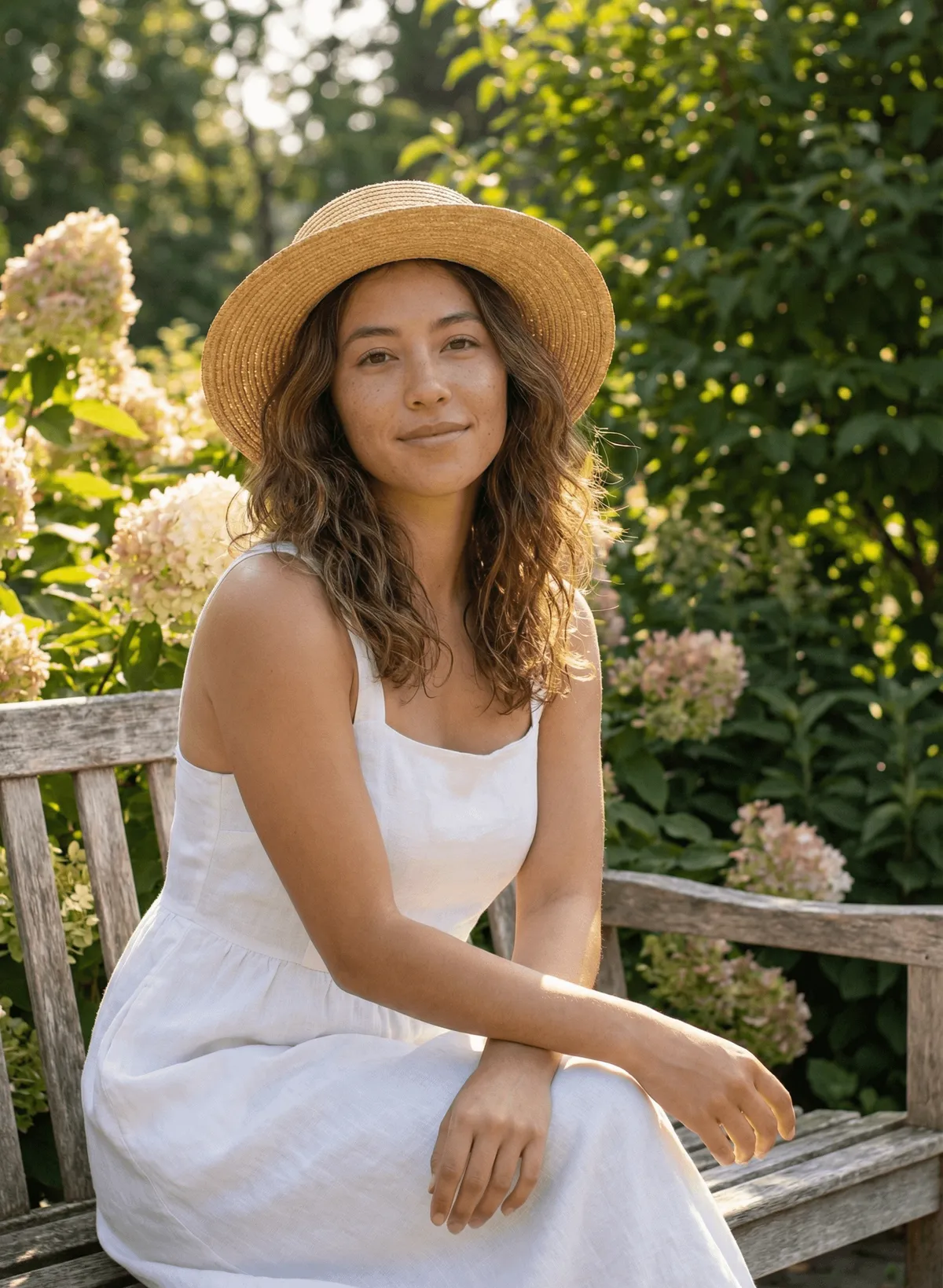Wide Brimmed Straw Hat In Weathered
