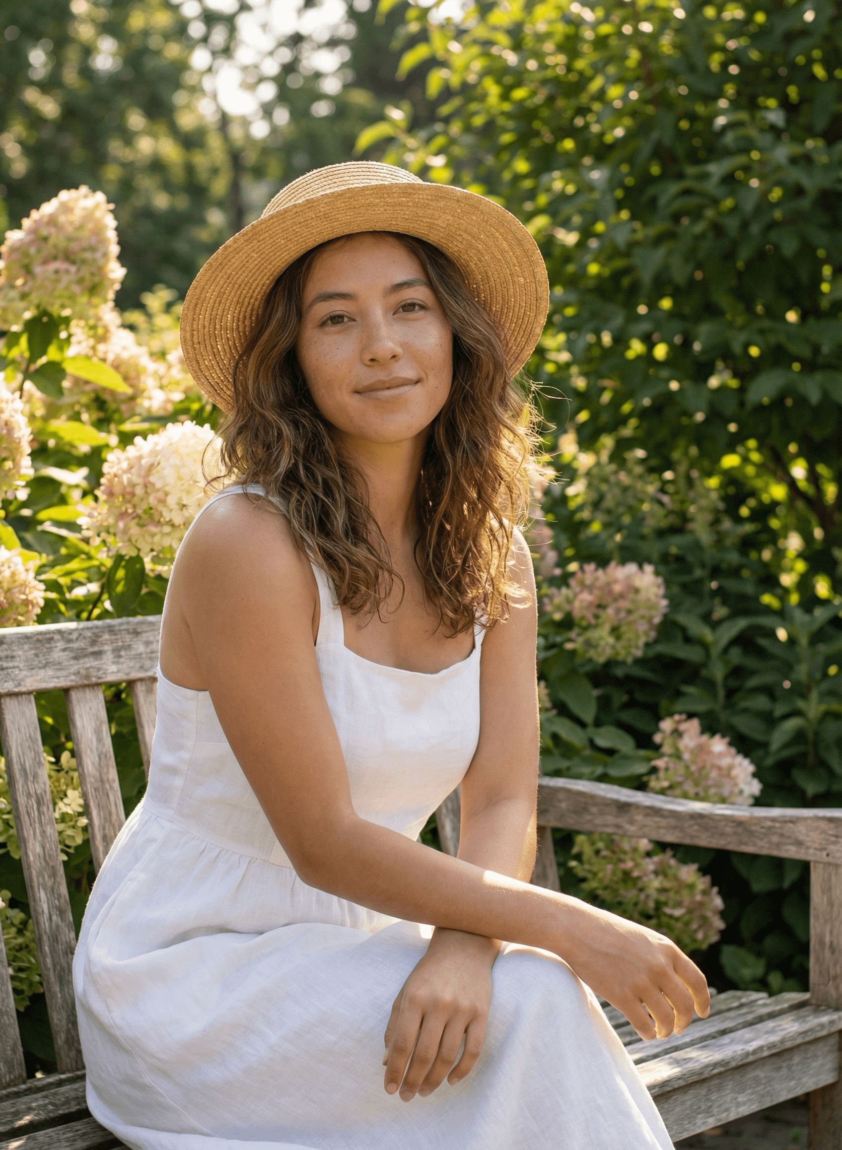 Wide Brimmed Straw Hat In Weathered