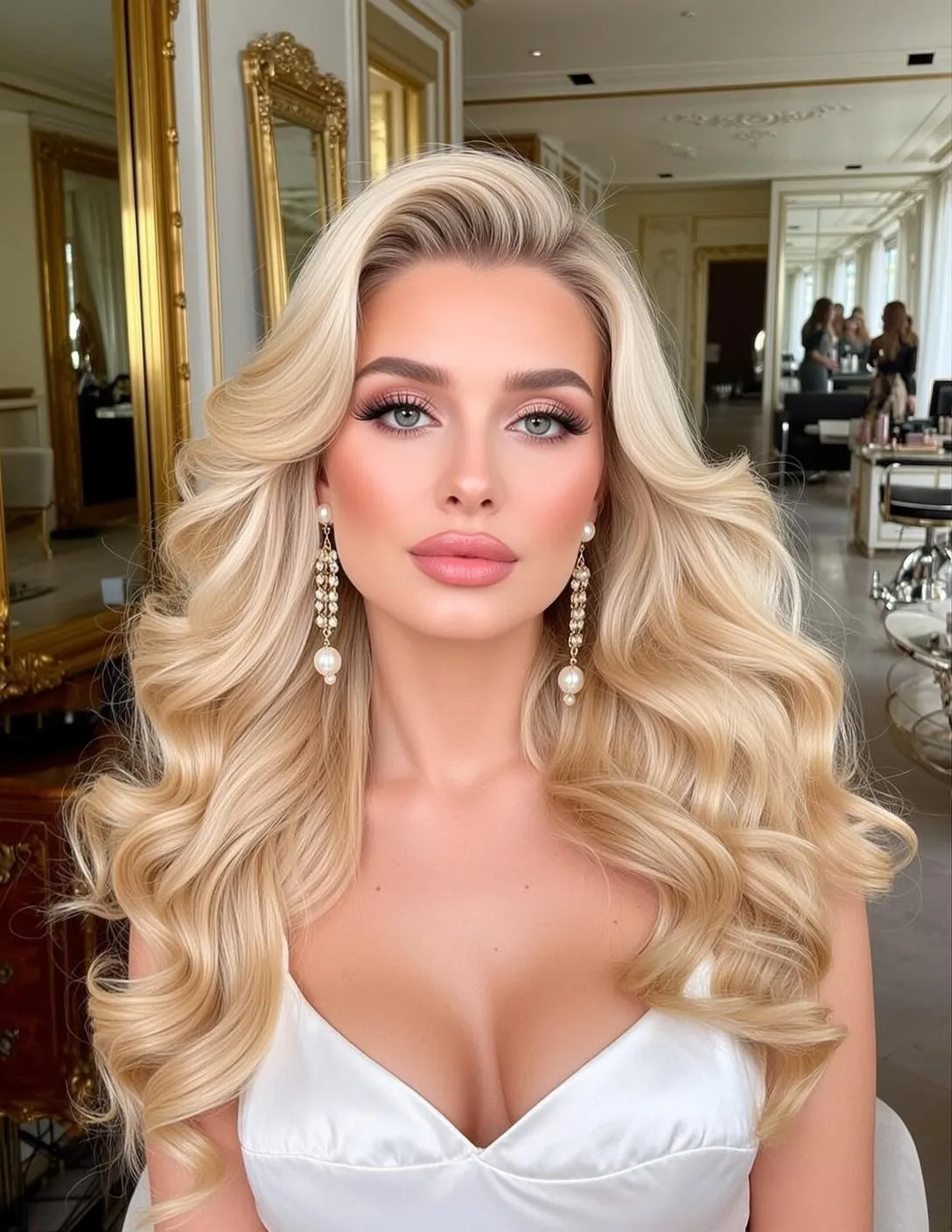 Makeup And Earrings In Satin Portrait