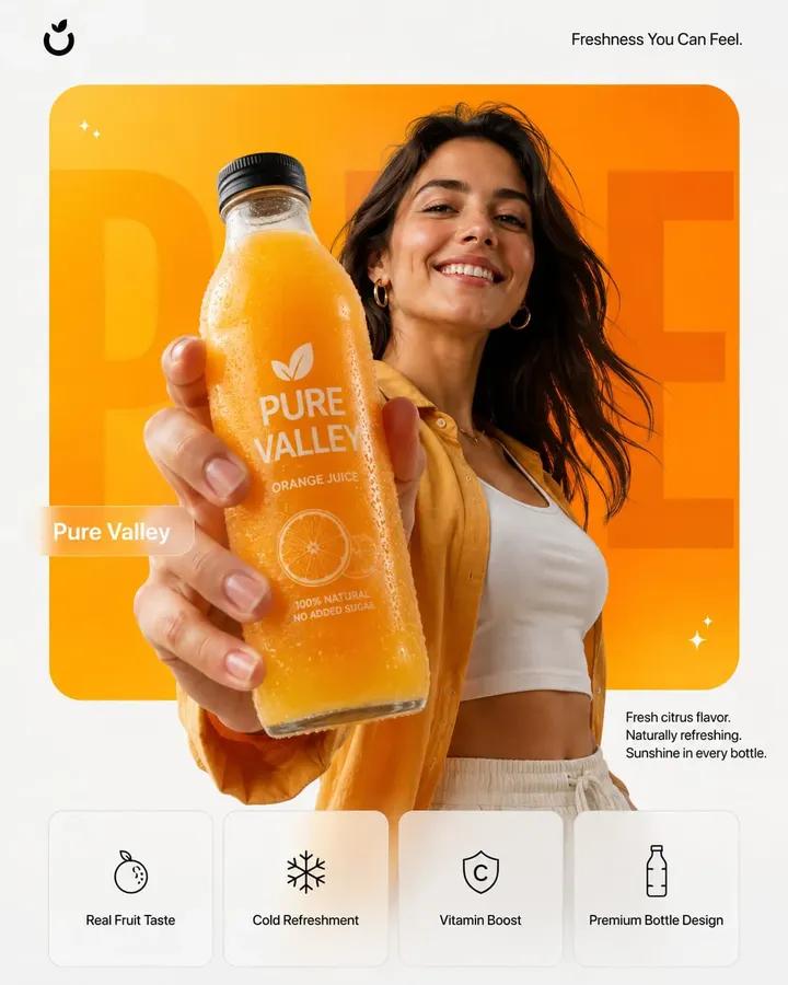 Premium Product Campaign Poster Confident Model Sharp Focus