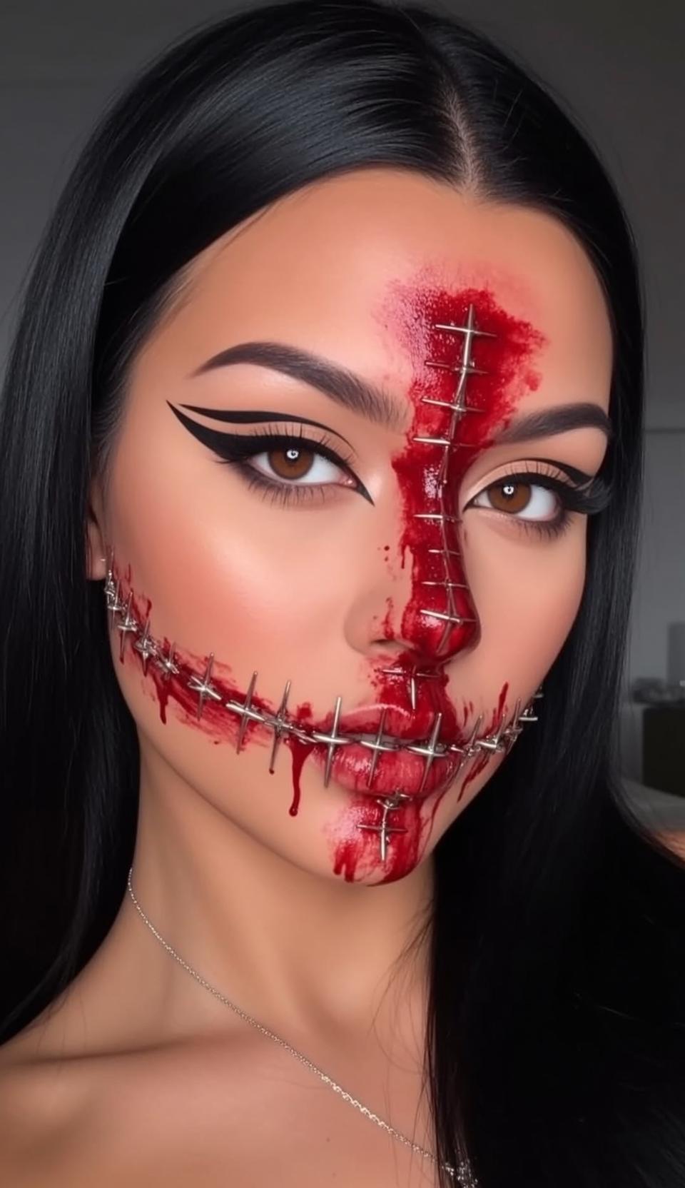 Stitched Makeup White Wall