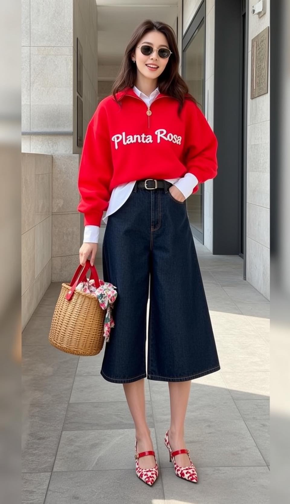 Planta Rosa Sweatshirt Outdoor Walkway Basket