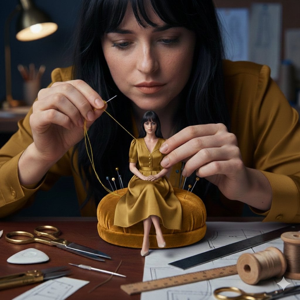 Cinematic Miniature Tailoring Fashion Studio Scene
