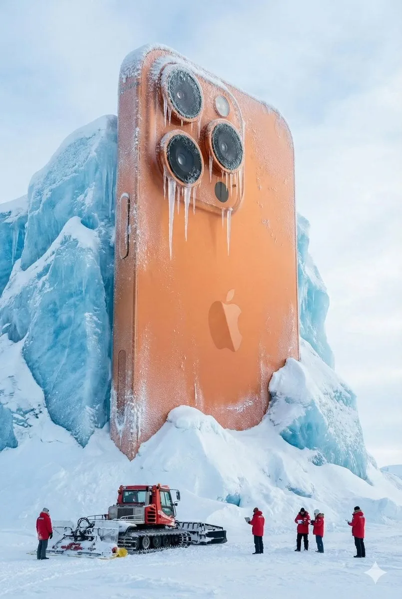 Giant Coca Cola Can In Arctic Ice And Snow