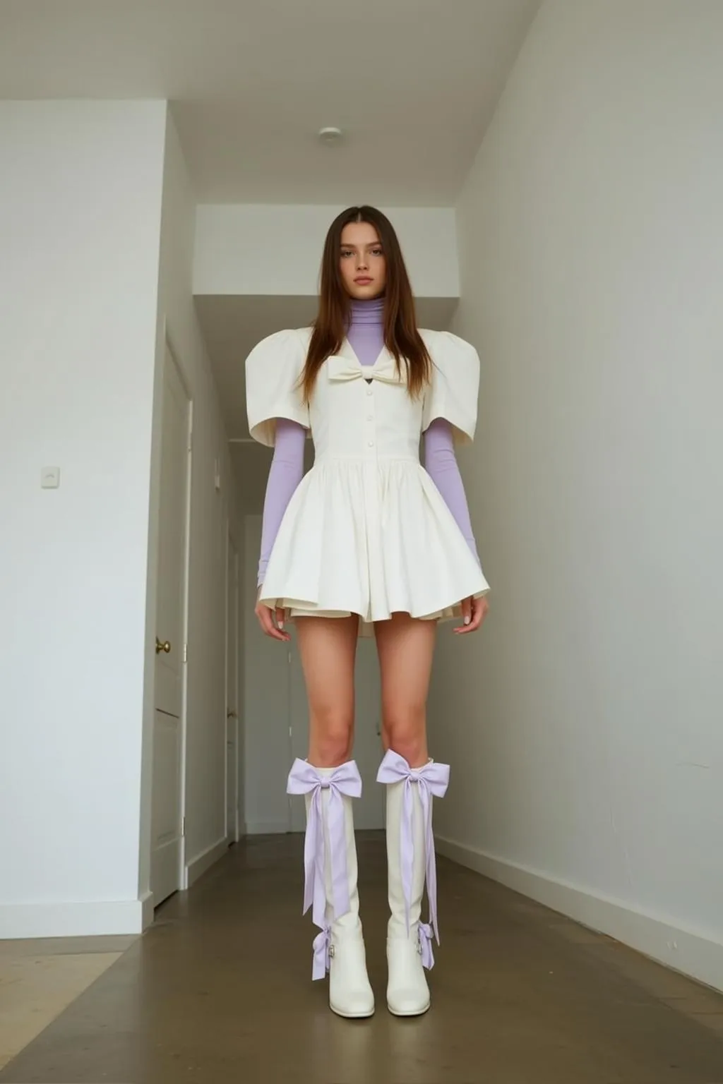 Balletcore Young Long Brown Fair Purple Turtleneck