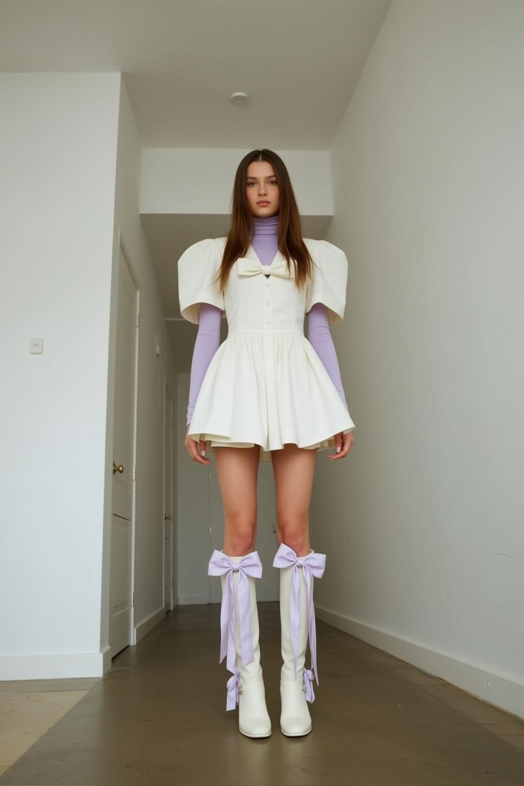 Balletcore Young Long Brown Fair Purple Turtleneck