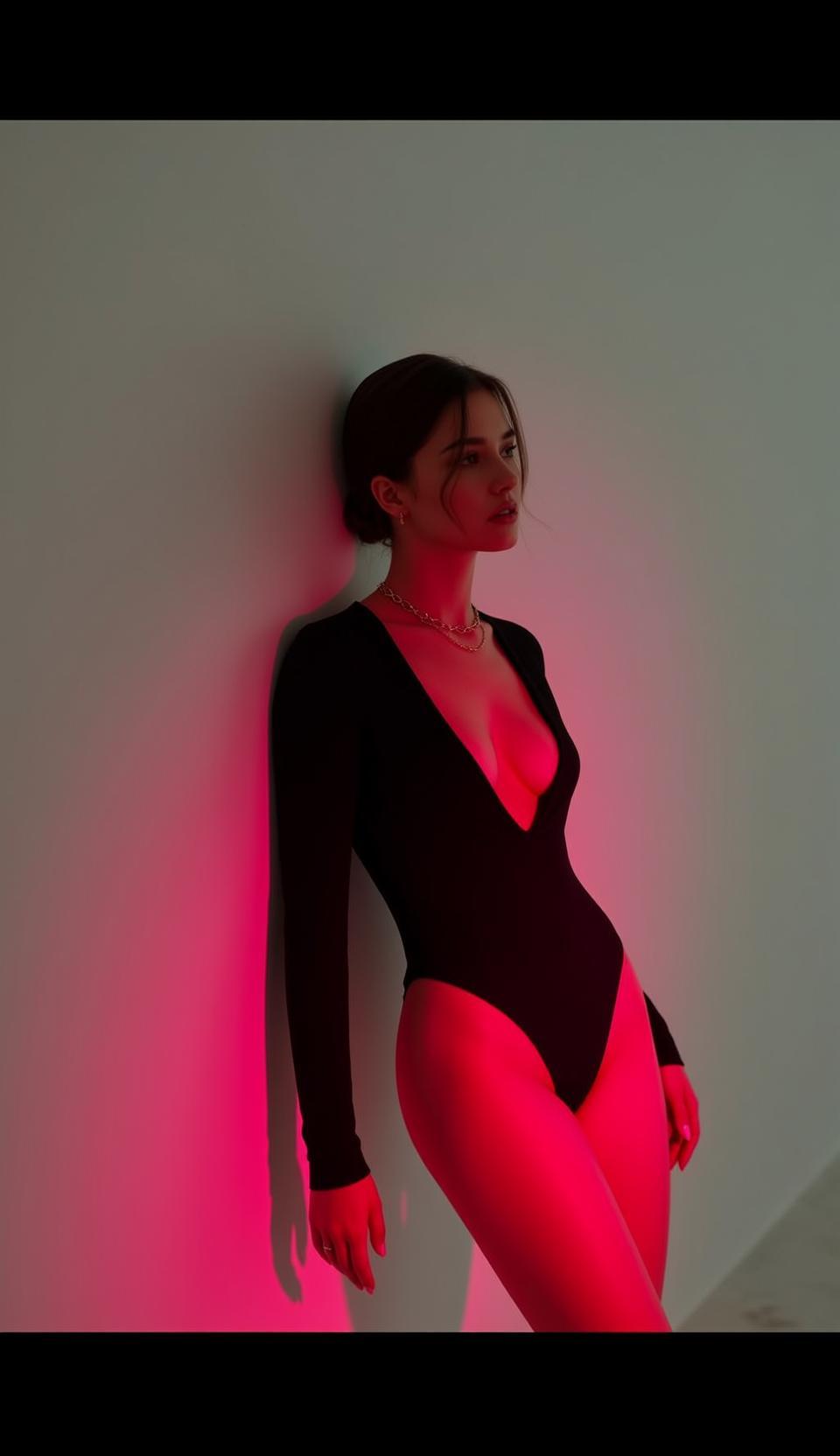 Black Bodysuit Neon Wall