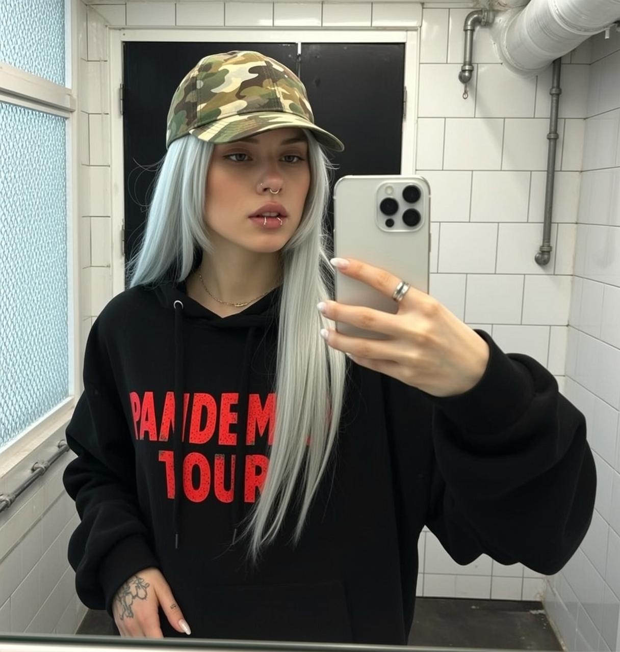 Bathroom Mirror Hoodie Selfie