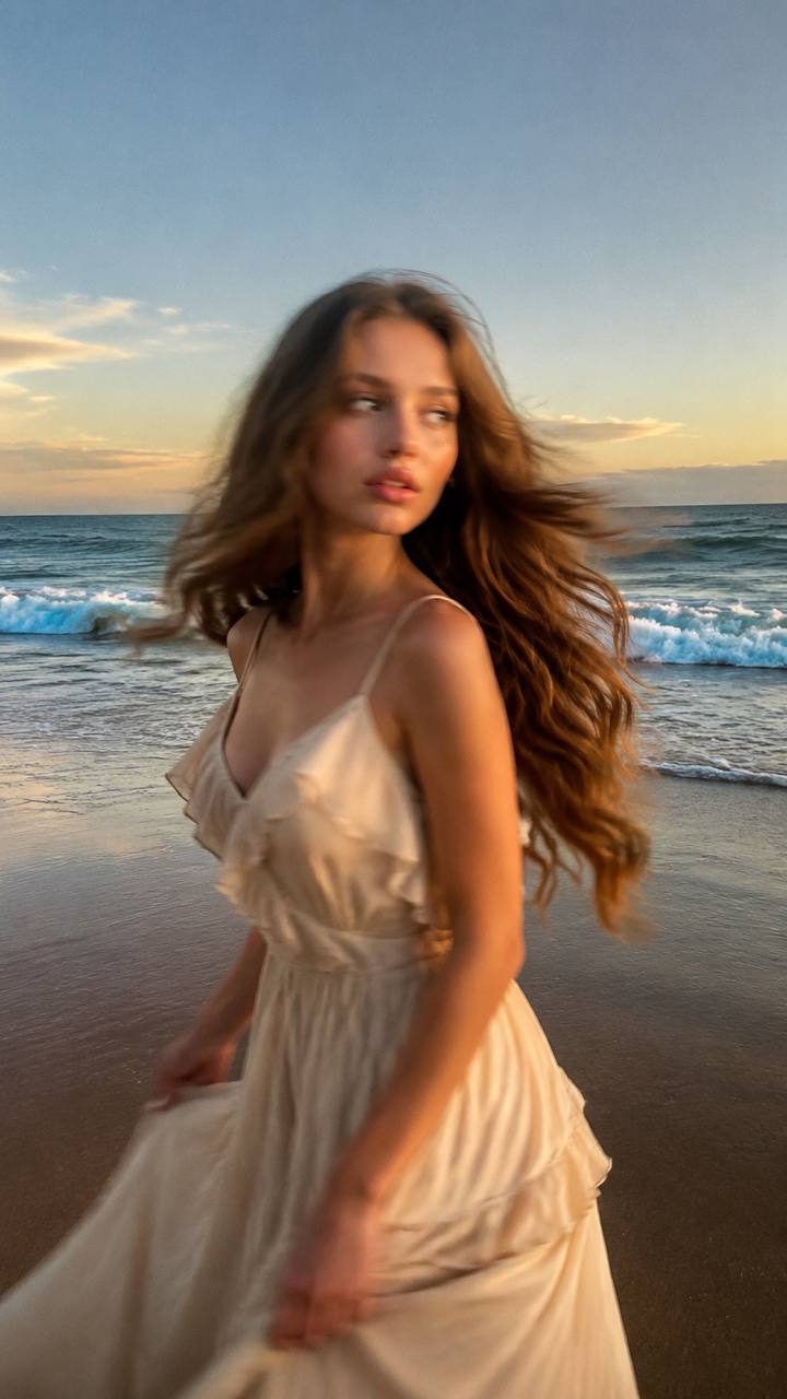 Walking Ocean Shore Spontaneous Candid Moment