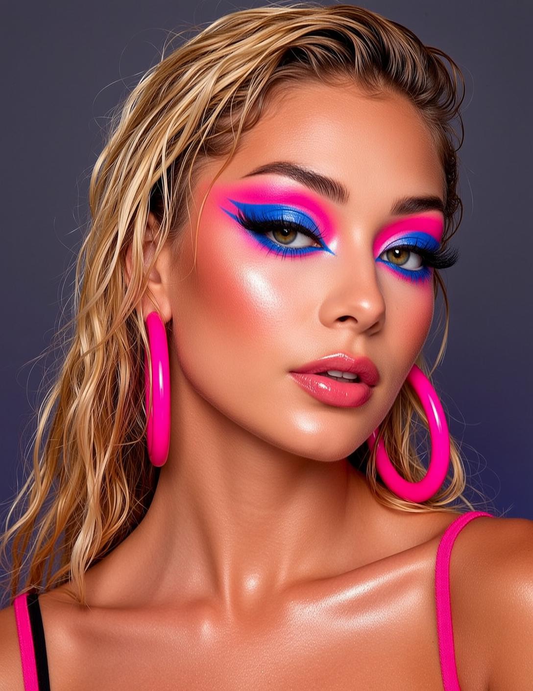 Makeup Captured Close-up Her Head Slightly Tilted