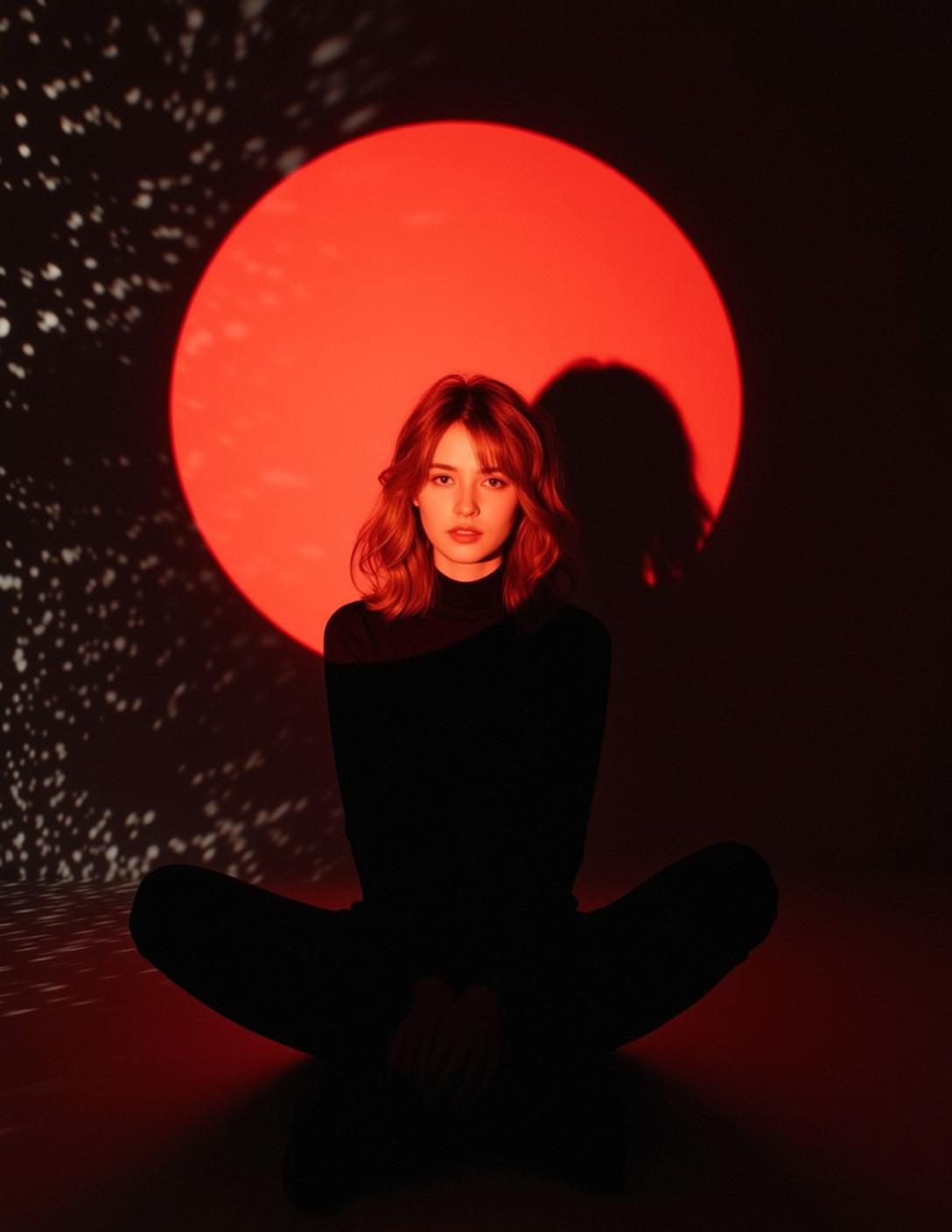 Black Turtleneck and Black Pants on Studio