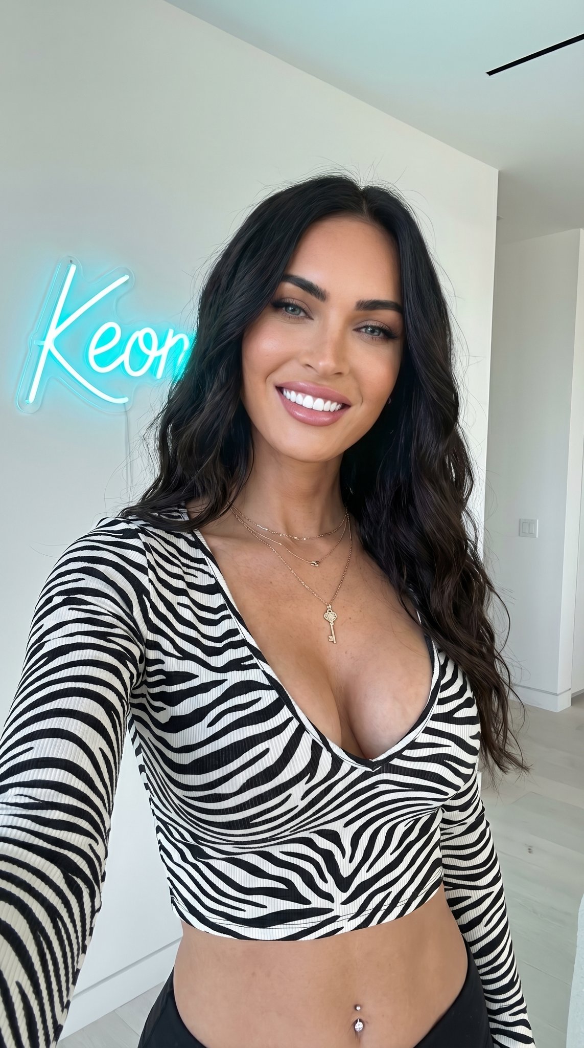 Zebra Crop Top Neon Sign