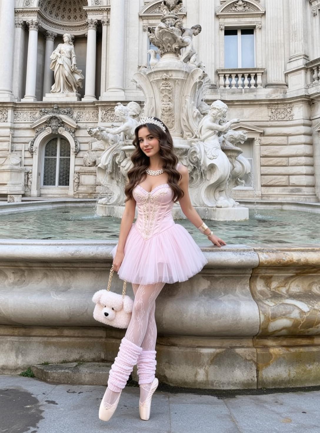 Pink Tutu Fountain Look
