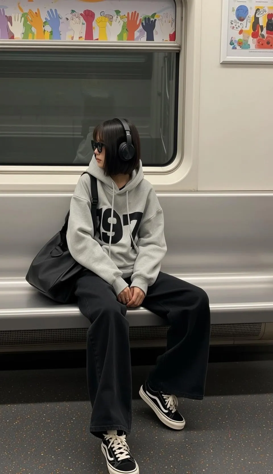 Sunglasses In Subway Train