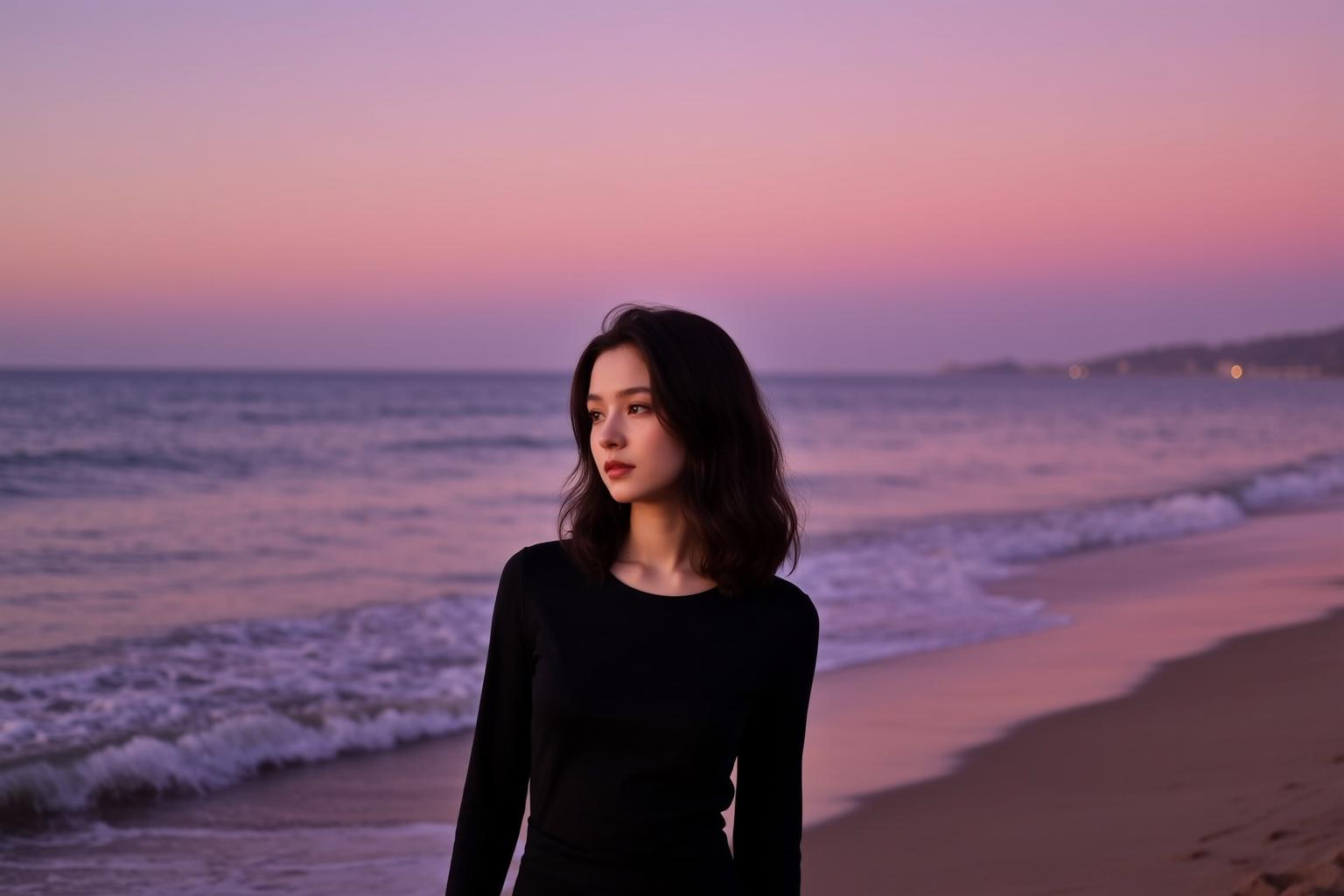 Black Top Minimal Beach Sunset