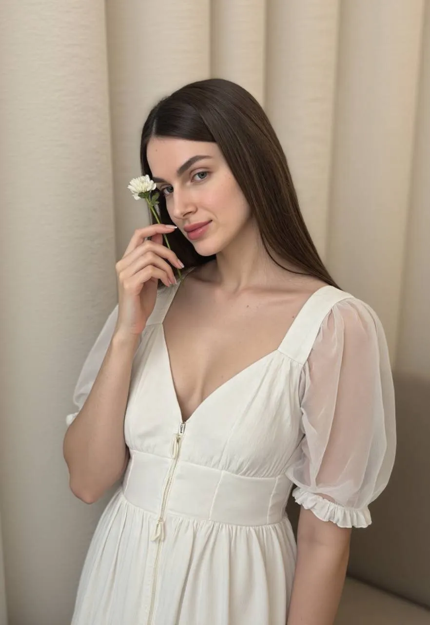 Elegant Woman With Flower