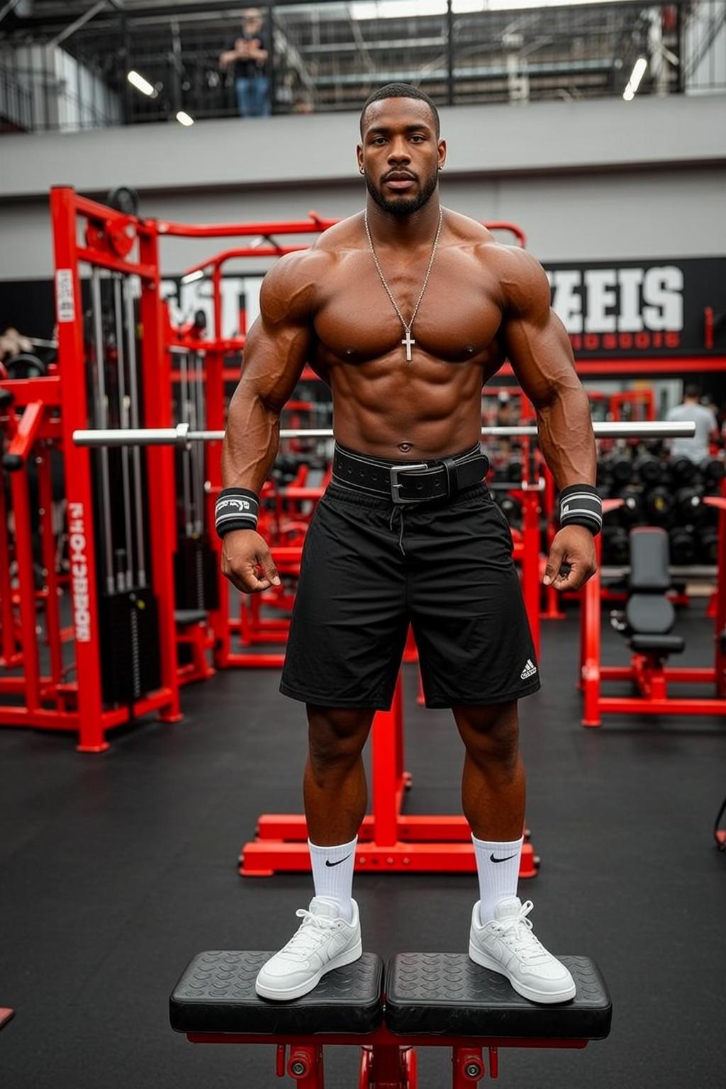 Muscular Short Black Dark Brown Athletic Shorts