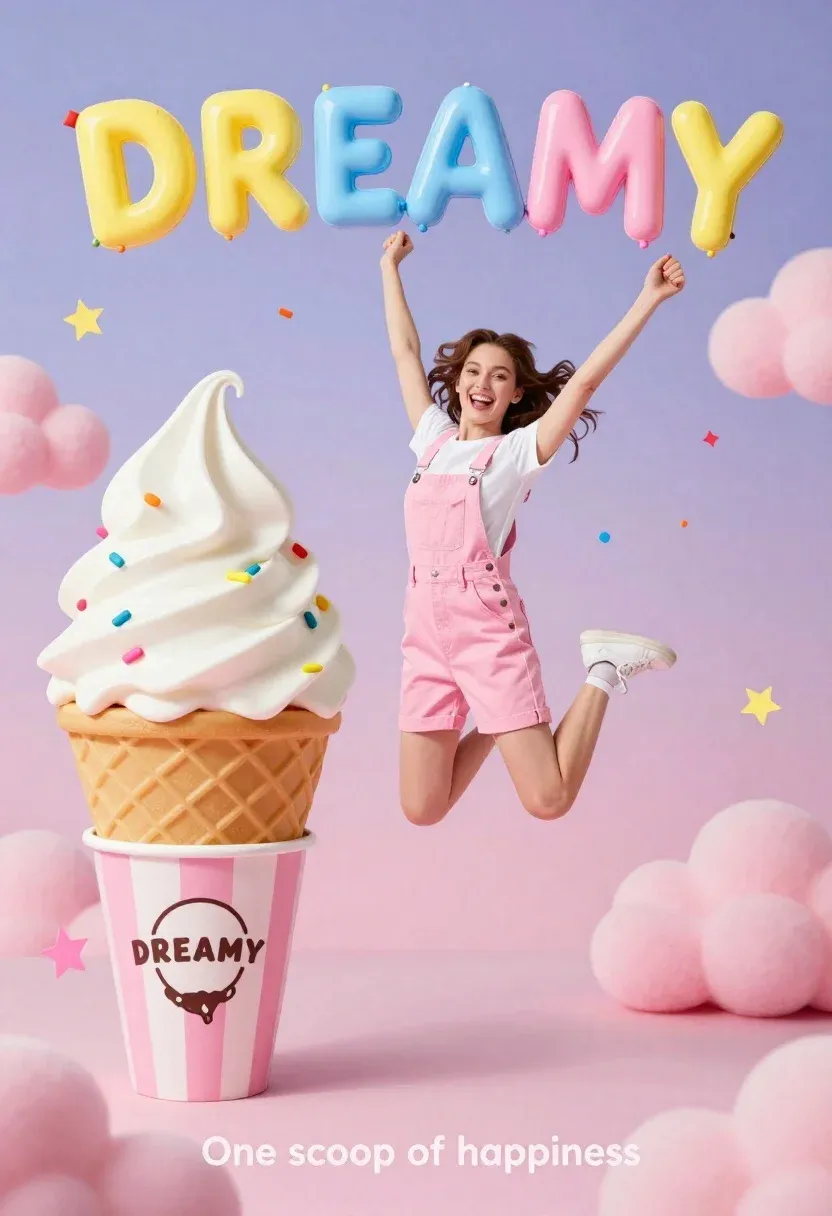 Joyful Young Woman Leaps Mid-air With Arms Raised Celebration Next