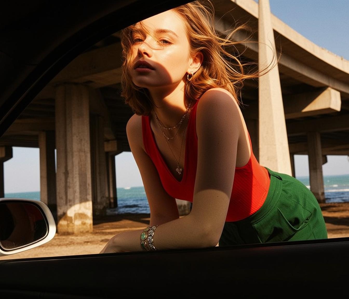 Explore Leaning Car Window Resting Her Forearms