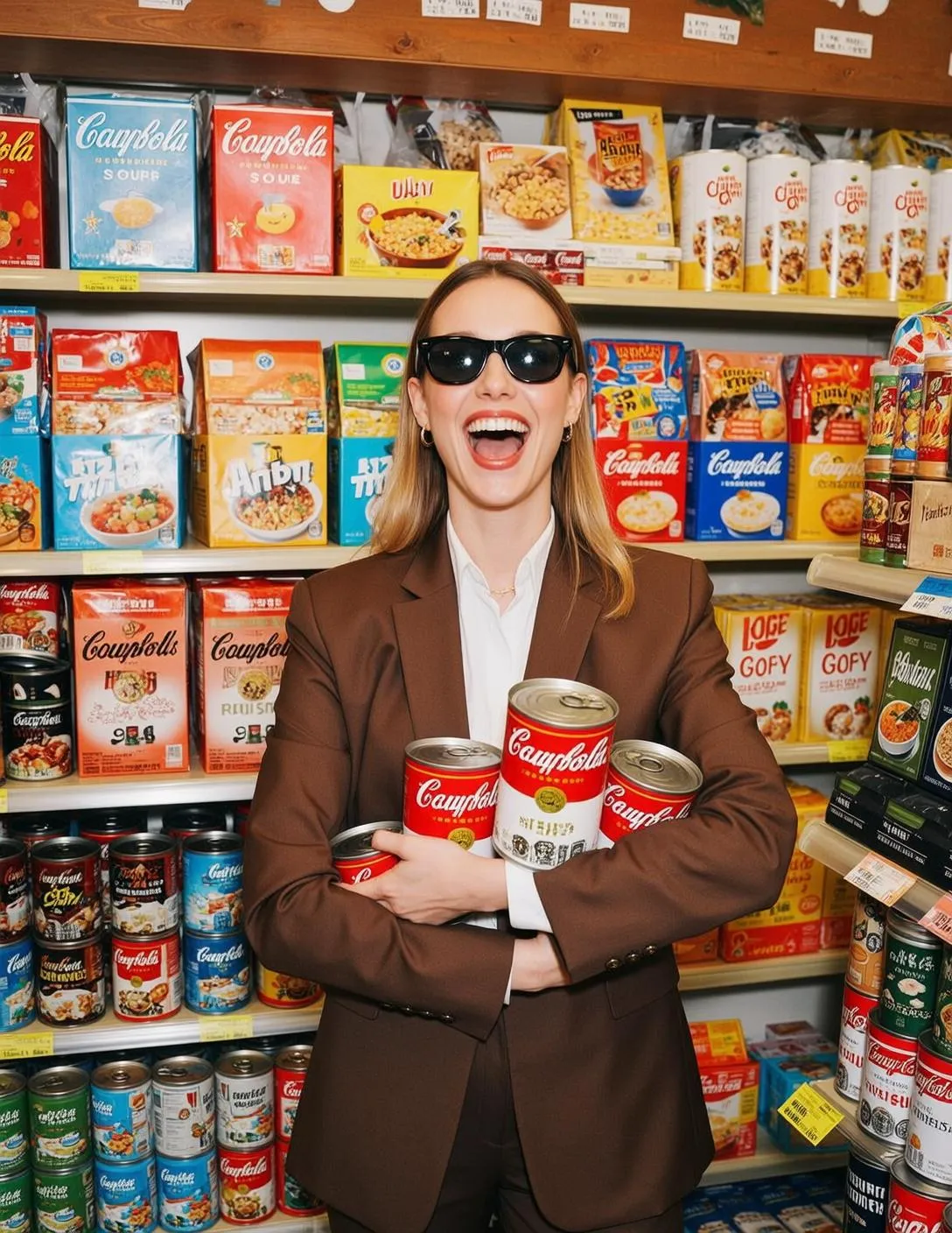 Sunglasses And Necklace With Dark Brown Tailored Suit