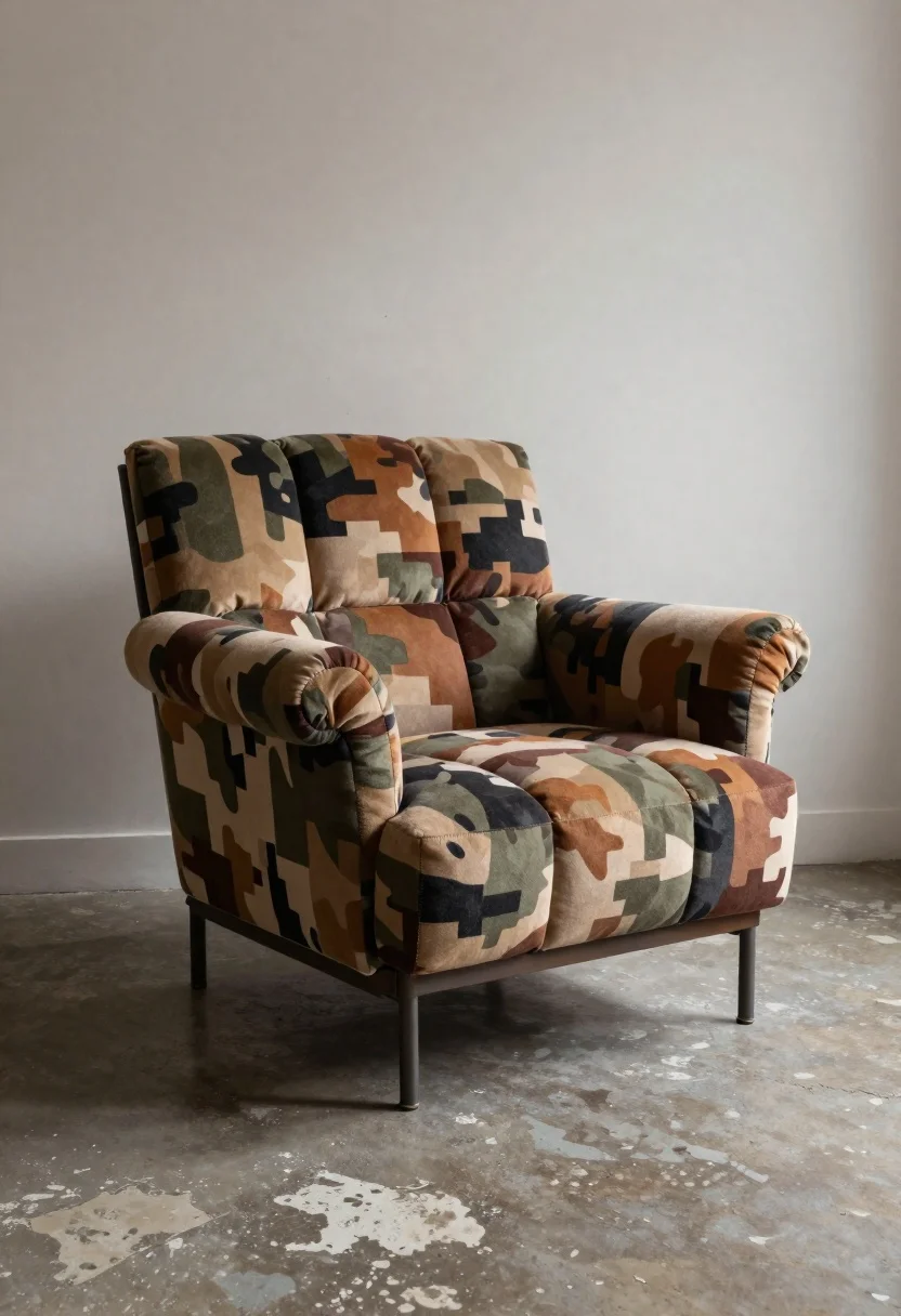 Cozy And Stylish Armchair With Unique Design Placed Indoor Setting reference photo