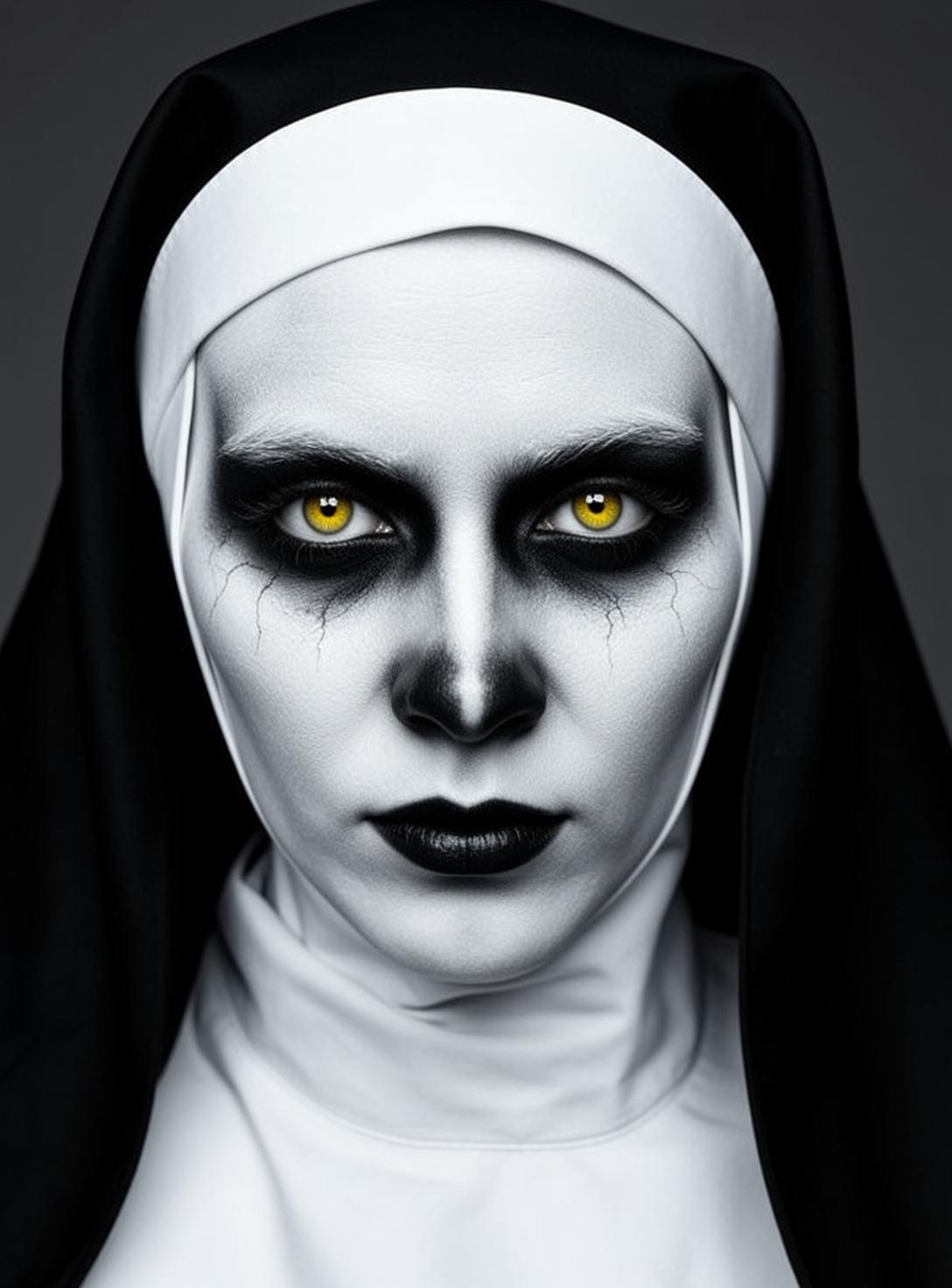 Halloween Makeup Cracked White Paint Dark Eye