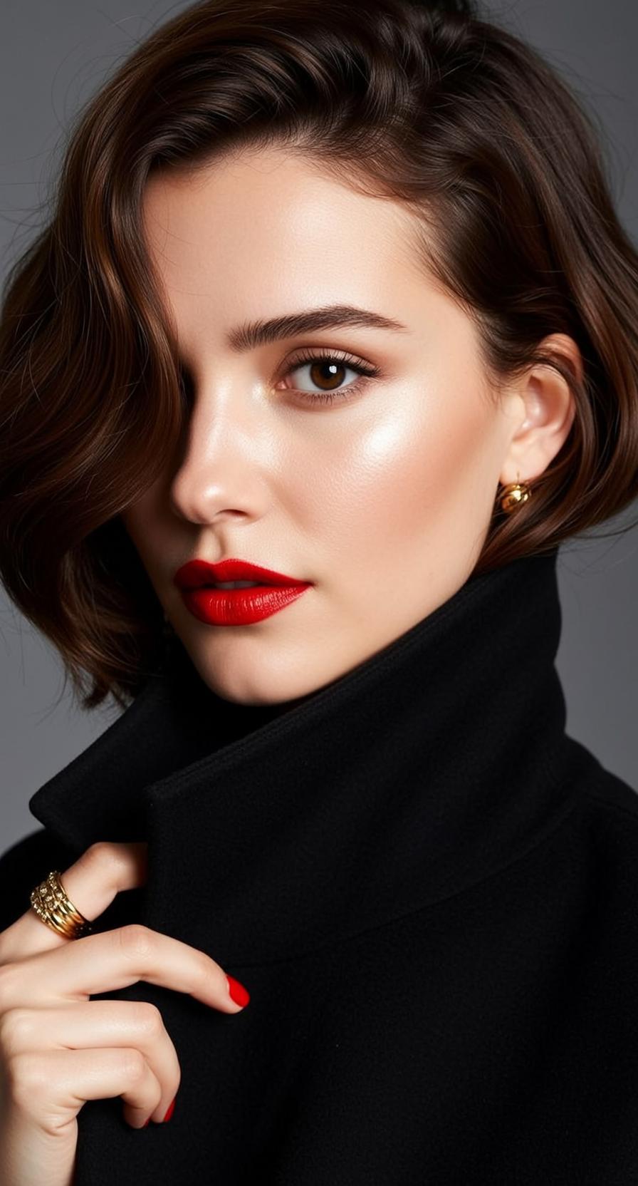 Luxury Young Dark Brown Wavy Shoulder-length Fair