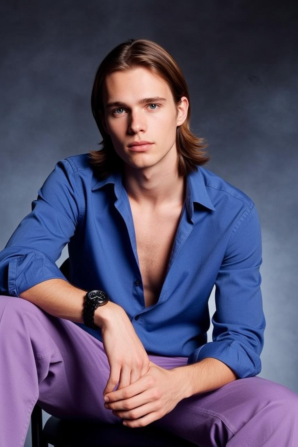Blue Shirt Studio Portrait